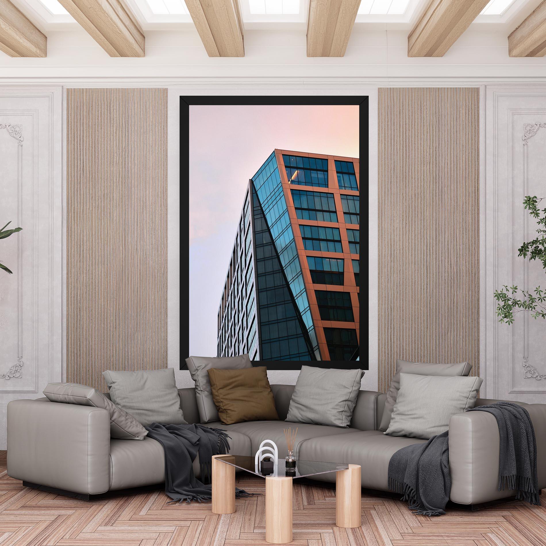 Tablou Canvas Blue Glass Building mockup 6