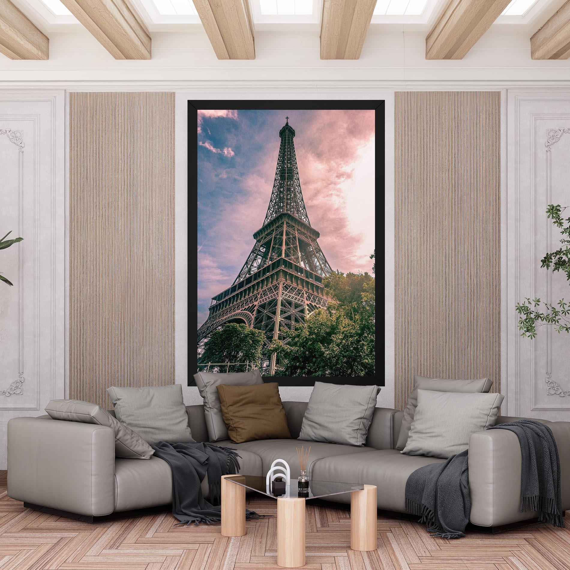 Tablou Canvas Eiffel Under Pink Sky mockup 6
