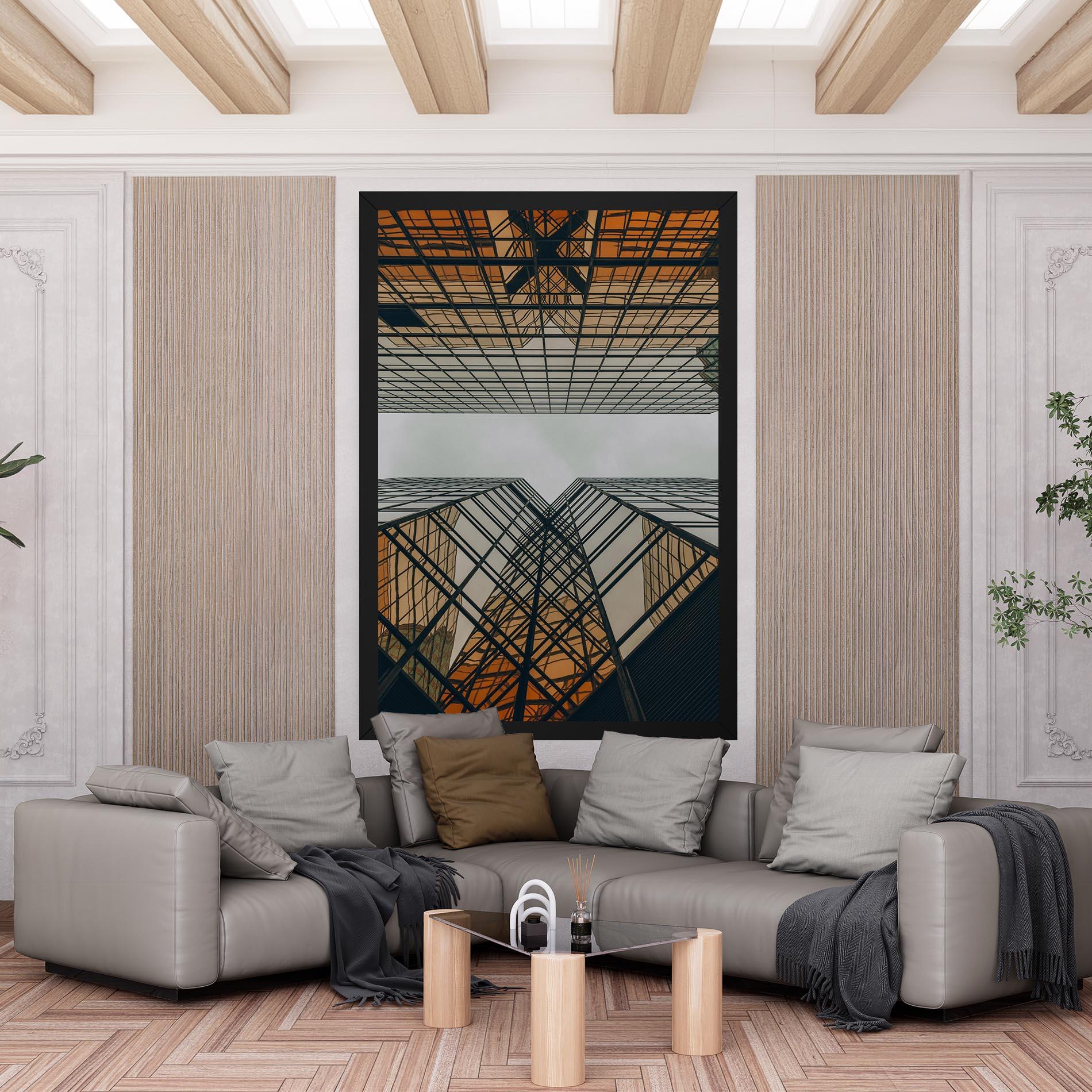 Tablou Canvas Orange Glass Building mockup 6