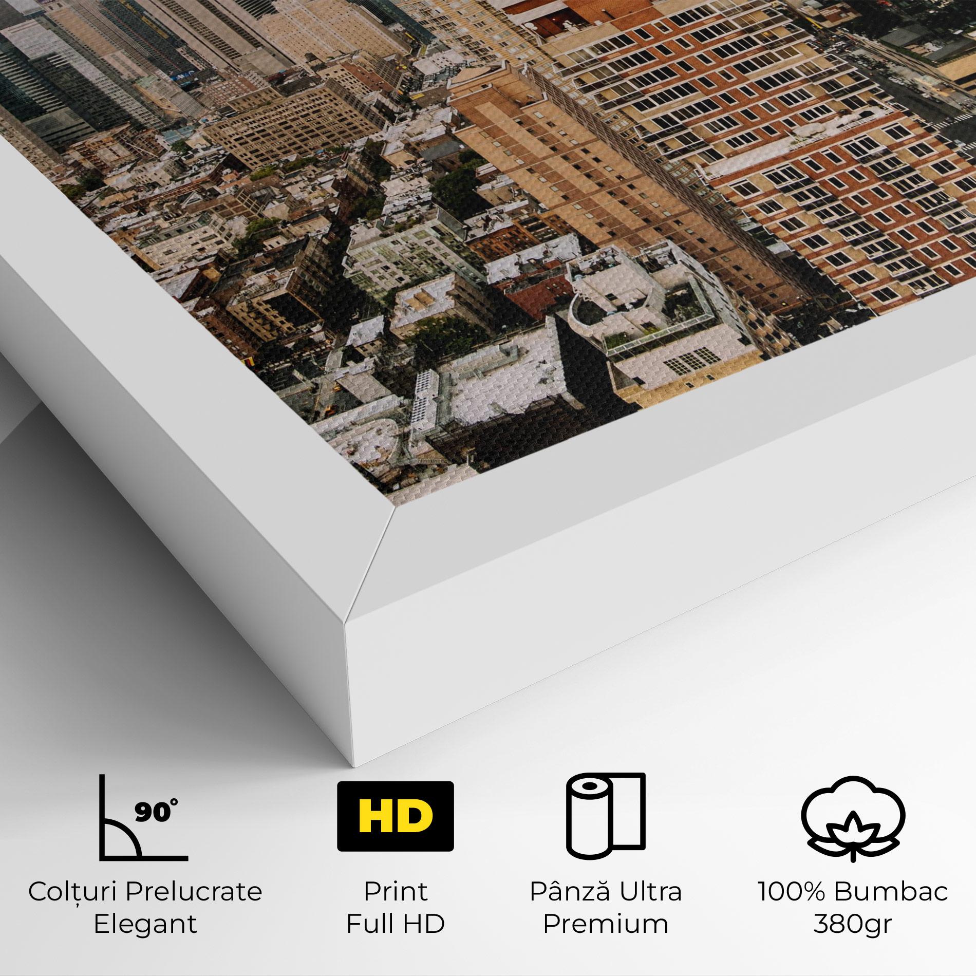 Tablou Canvas Cream Orange Building mockup 4