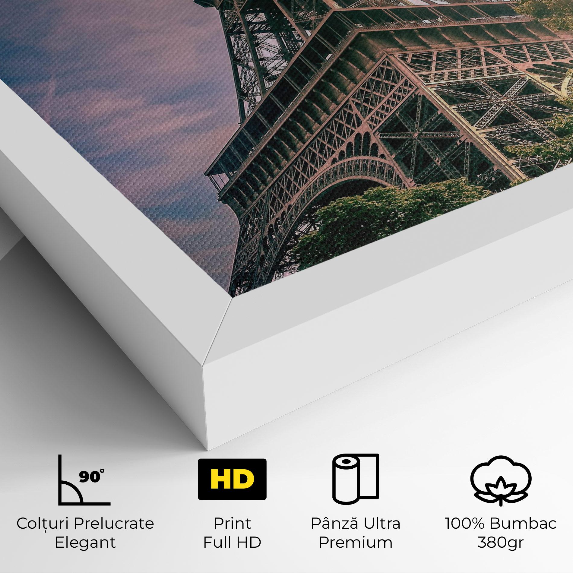 Tablou Canvas Eiffel Under Pink Sky mockup 4