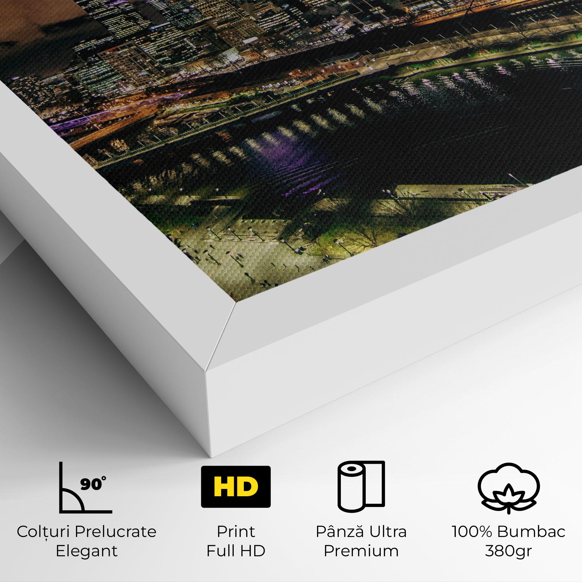 Tablou Canvas Green Purple City mockup 4