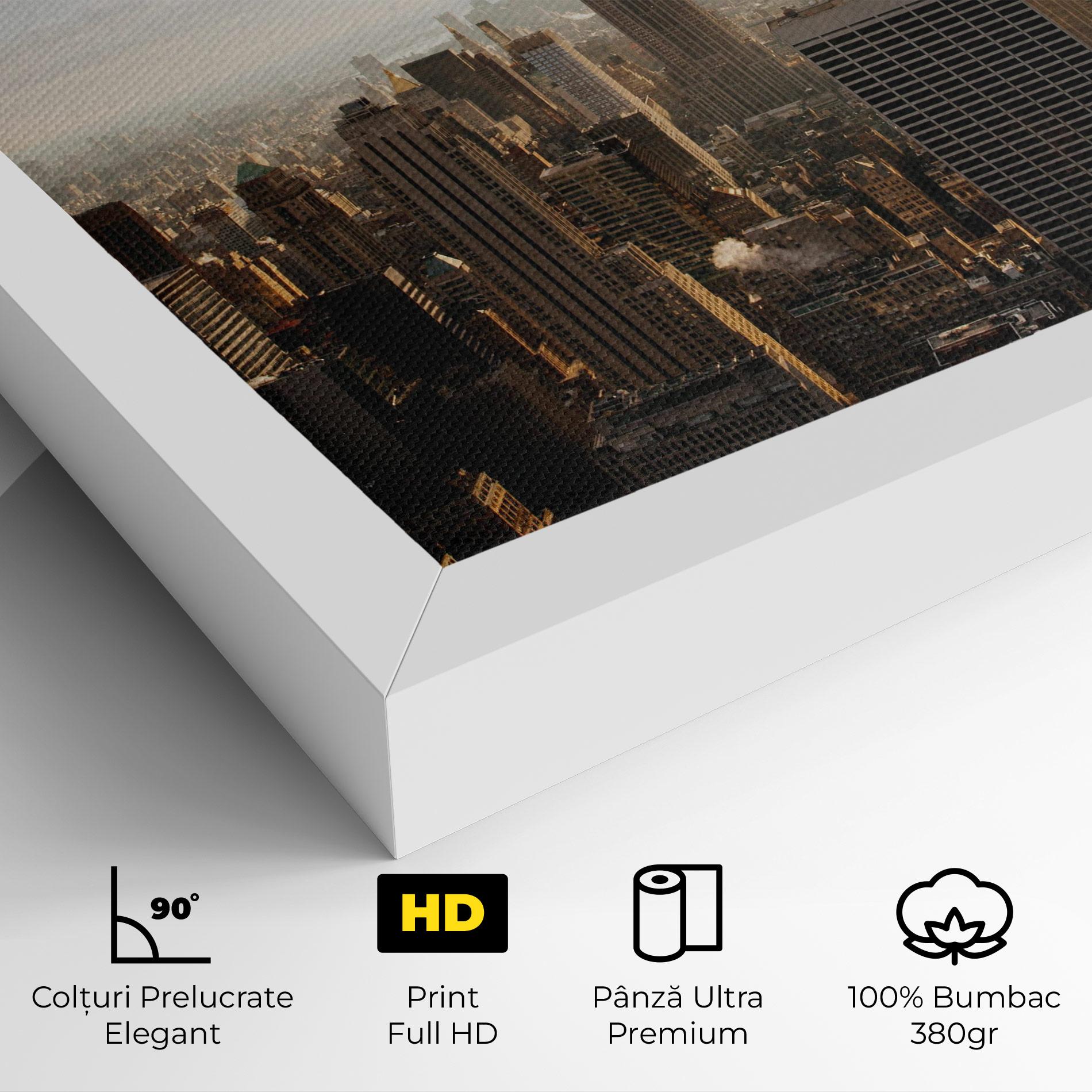 Tablou Canvas Grey Cloud Buildings mockup 4