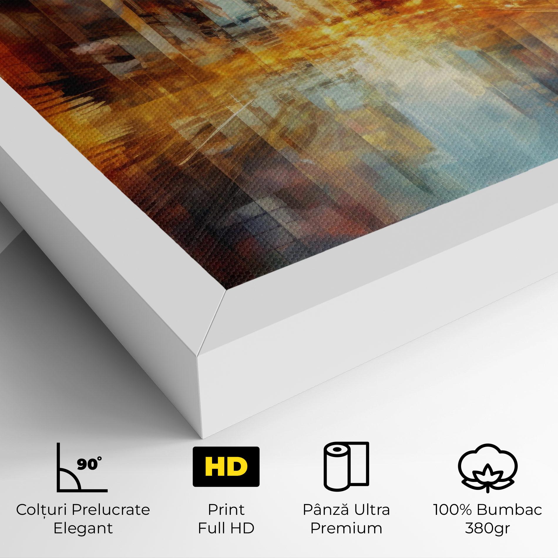 Tablou Canvas Orange Lights City mockup 4