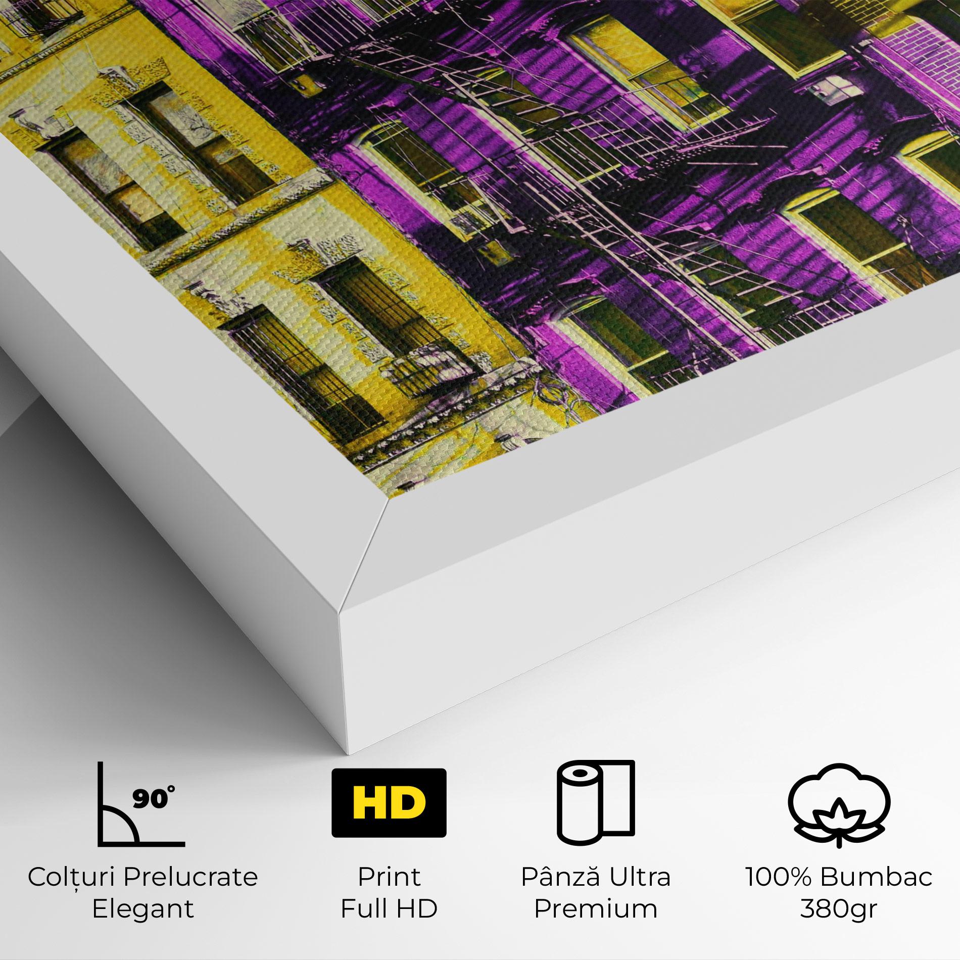 Tablou Canvas Yellow Purple Building mockup 4