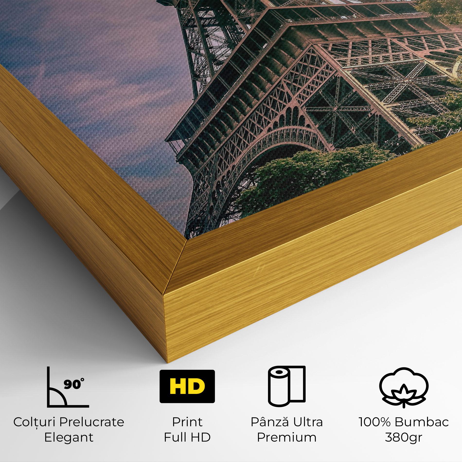 Tablou Canvas Eiffel Under Pink Sky mockup 4