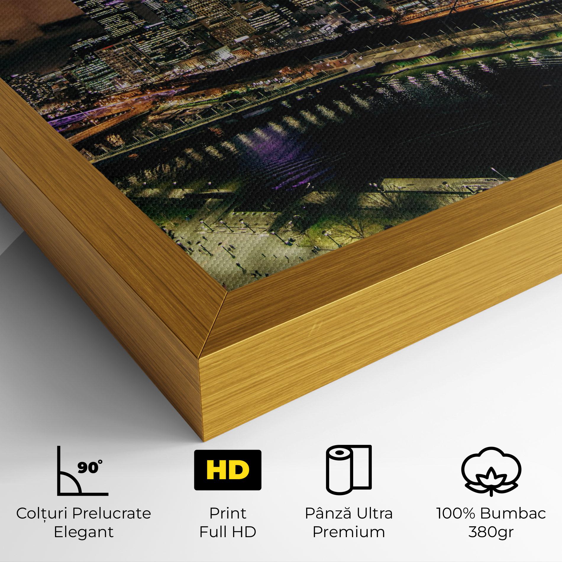 Tablou Canvas Green Purple City mockup 4