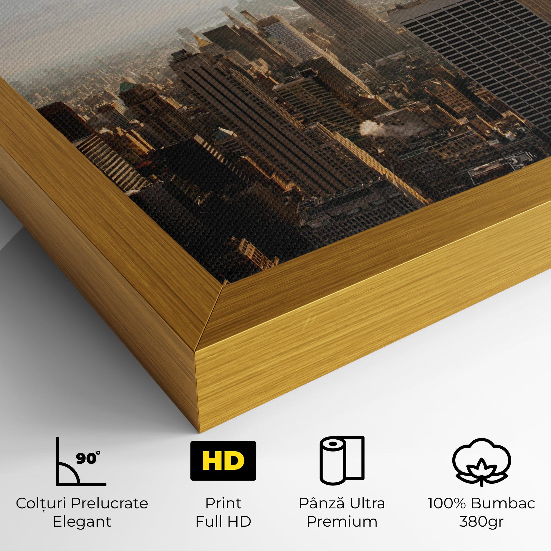 Tablou Canvas Grey Cloud Buildings mockup 4