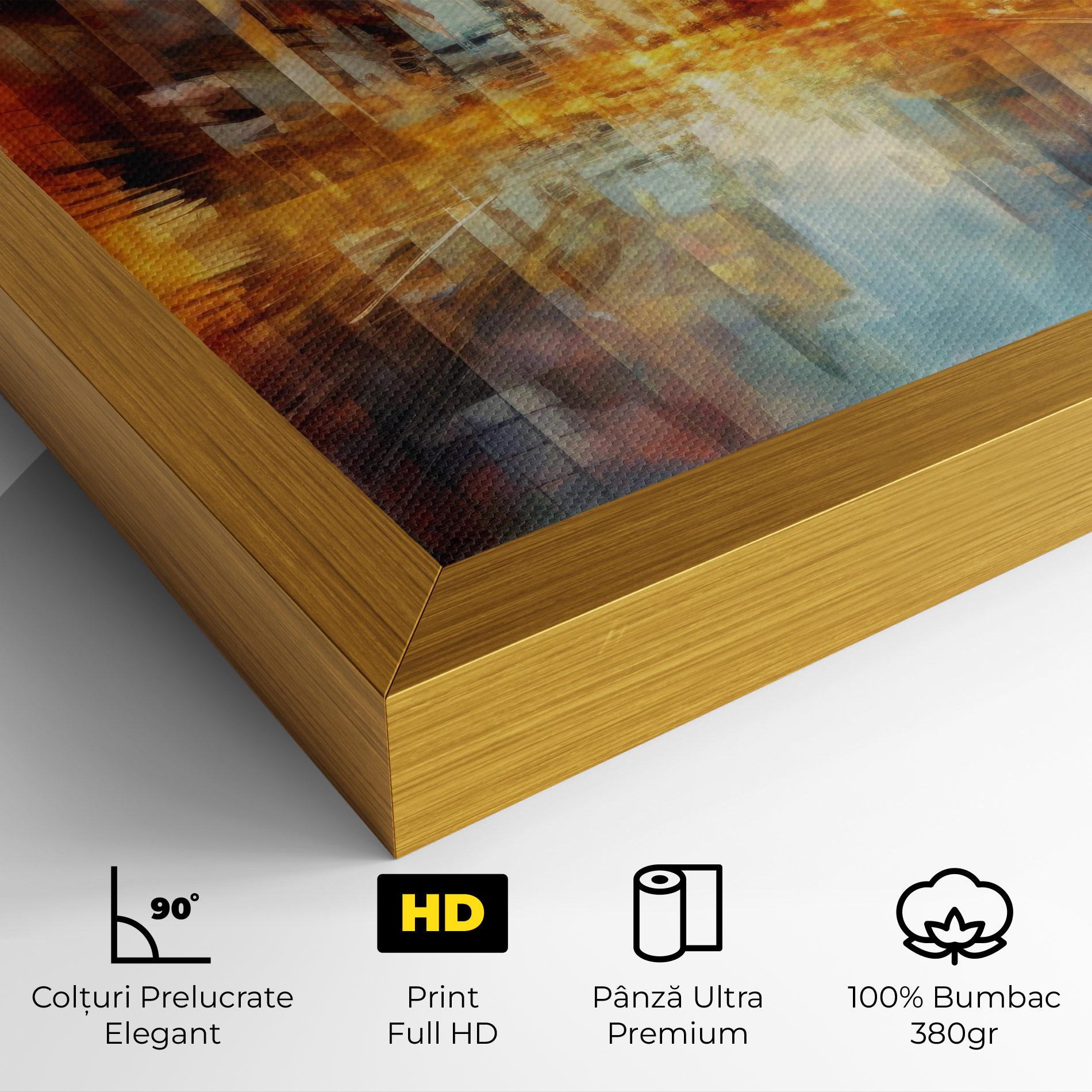 Tablou Canvas Orange Lights City mockup 4