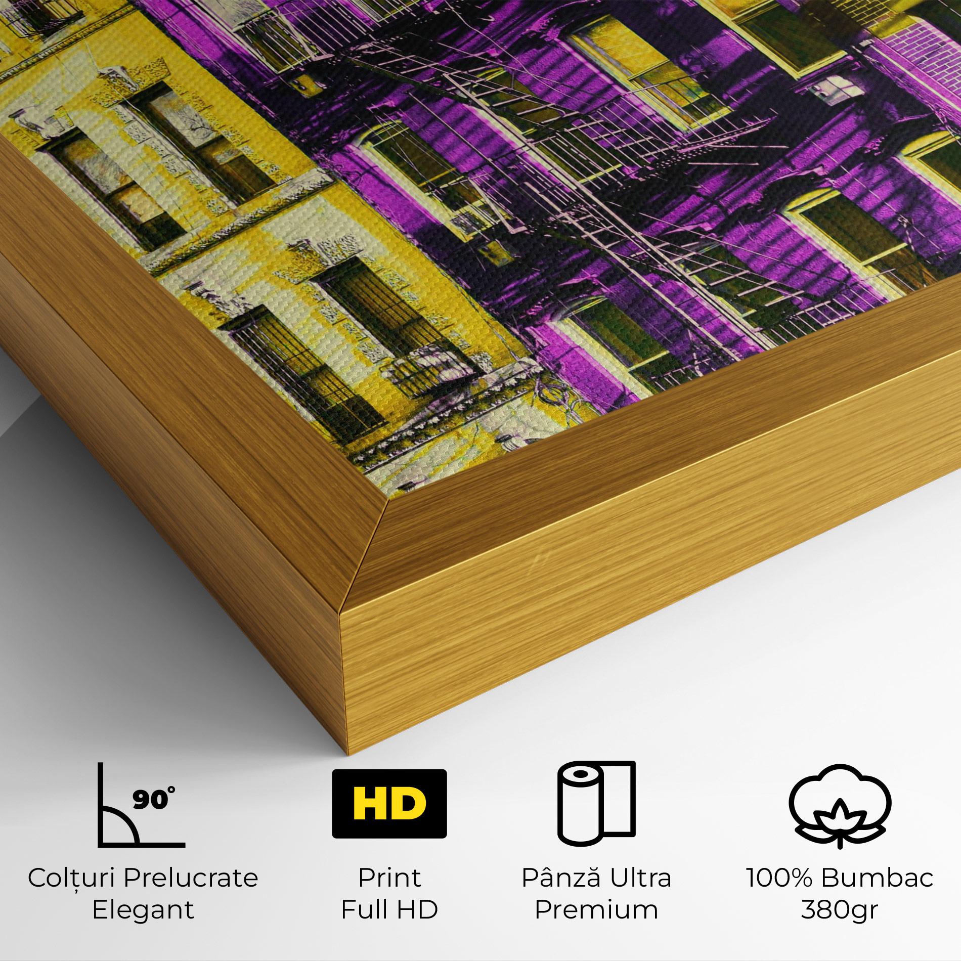 Tablou Canvas Yellow Purple Building mockup 4