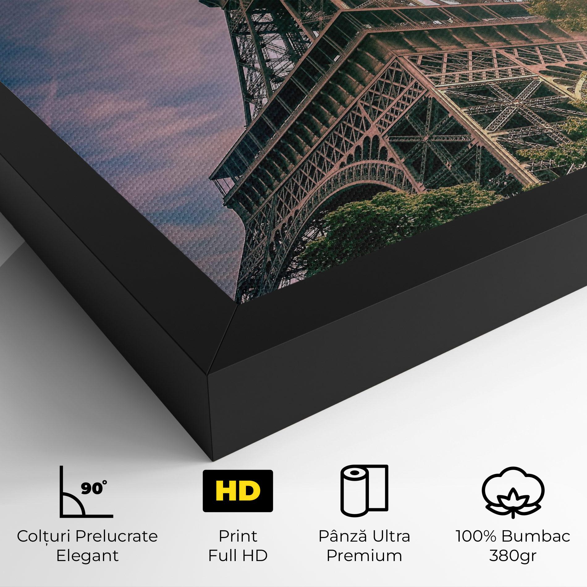 Tablou Canvas Eiffel Under Pink Sky mockup 4