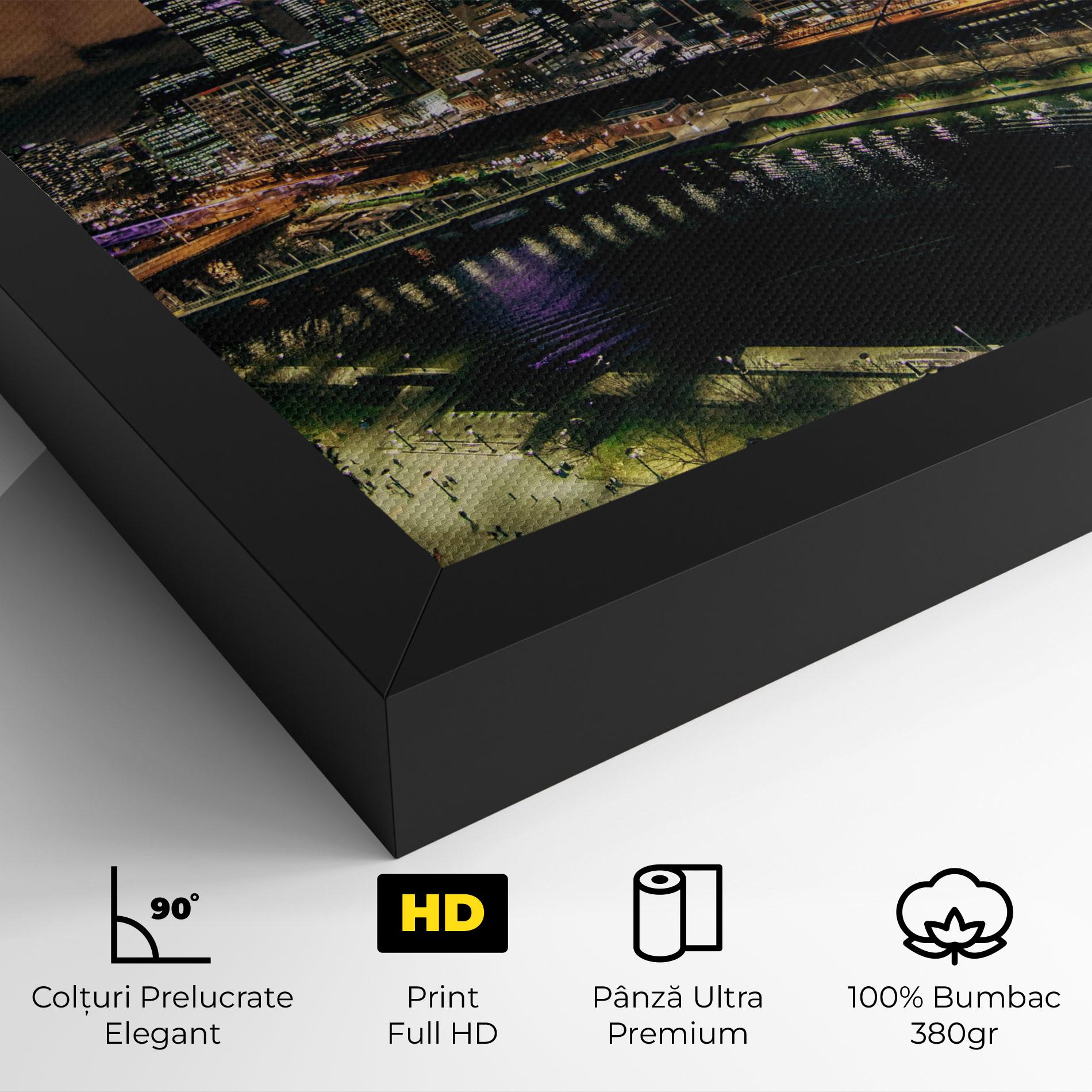 Tablou Canvas Green Purple City mockup 4