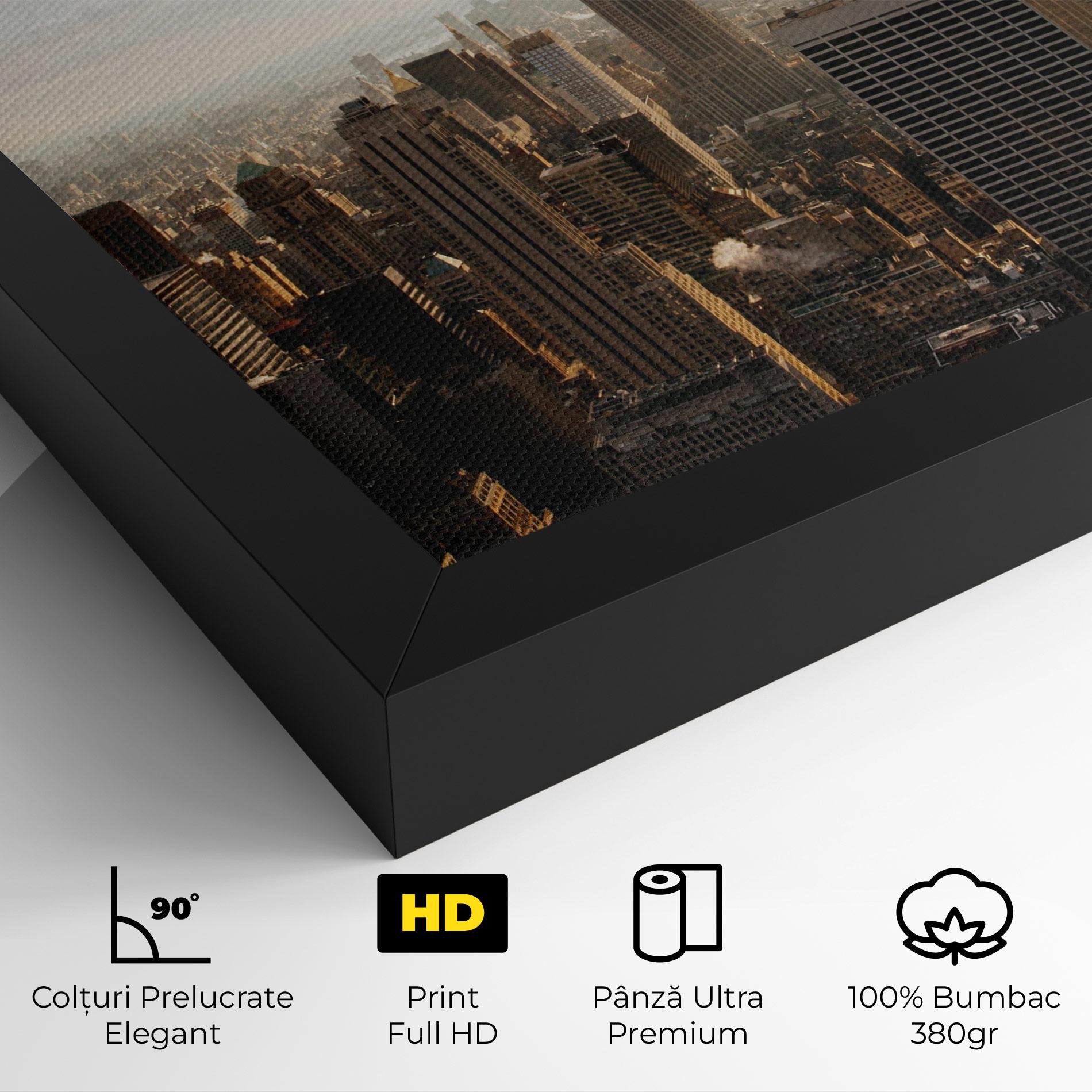 Tablou Canvas Grey Cloud Buildings mockup 4