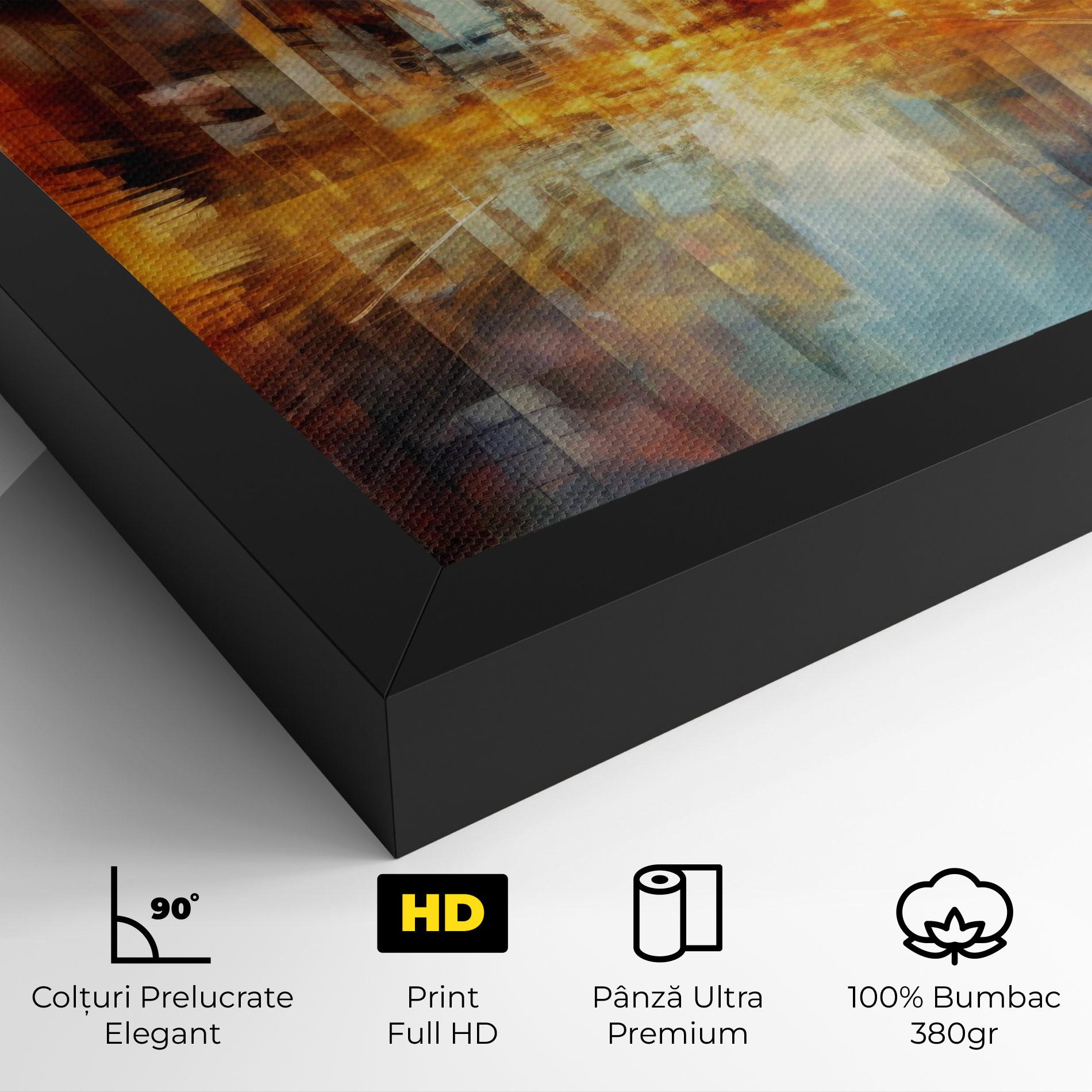 Tablou Canvas Orange Lights City mockup 4