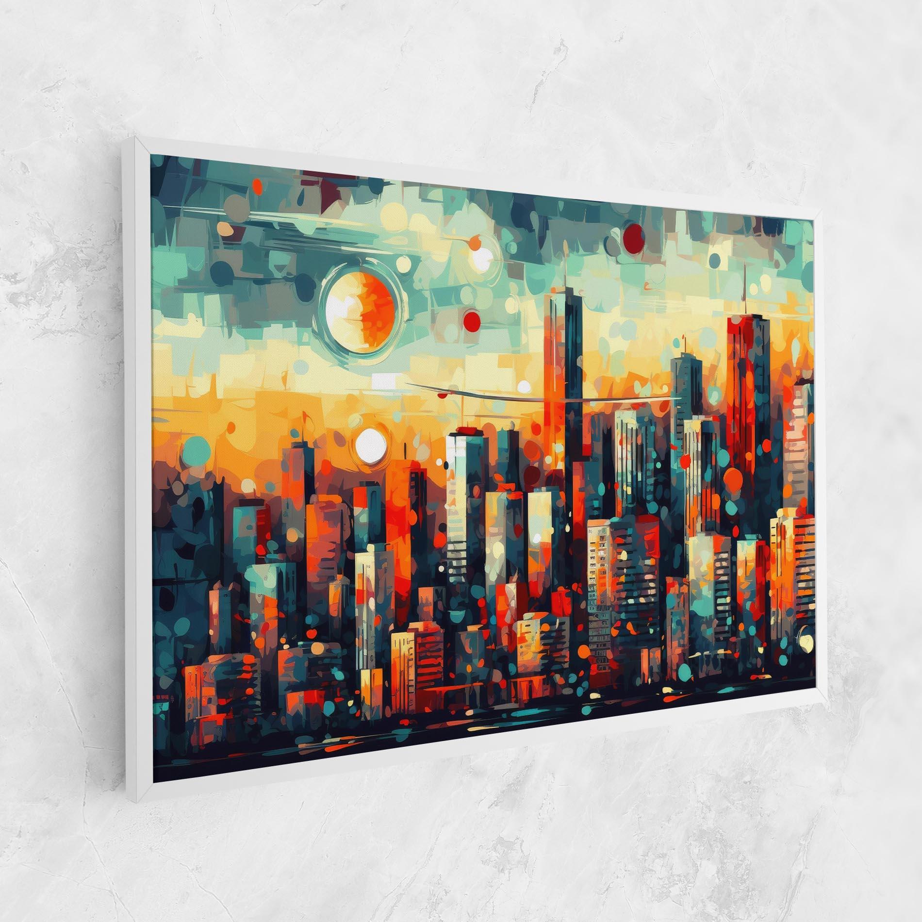 Tablou Canvas Colorful City Painting mockup 1