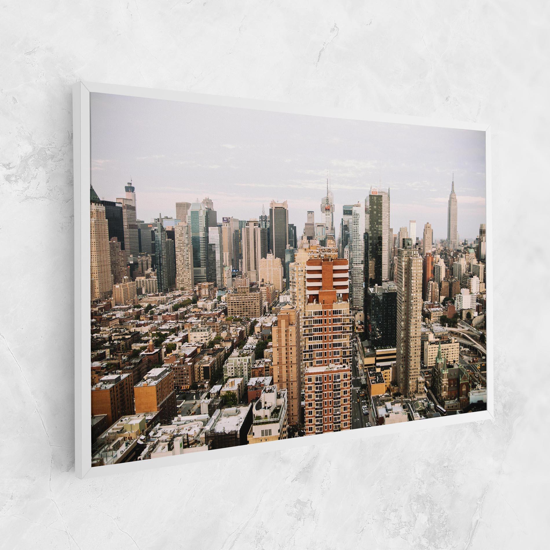 Tablou Canvas Cream Orange Building mockup 1