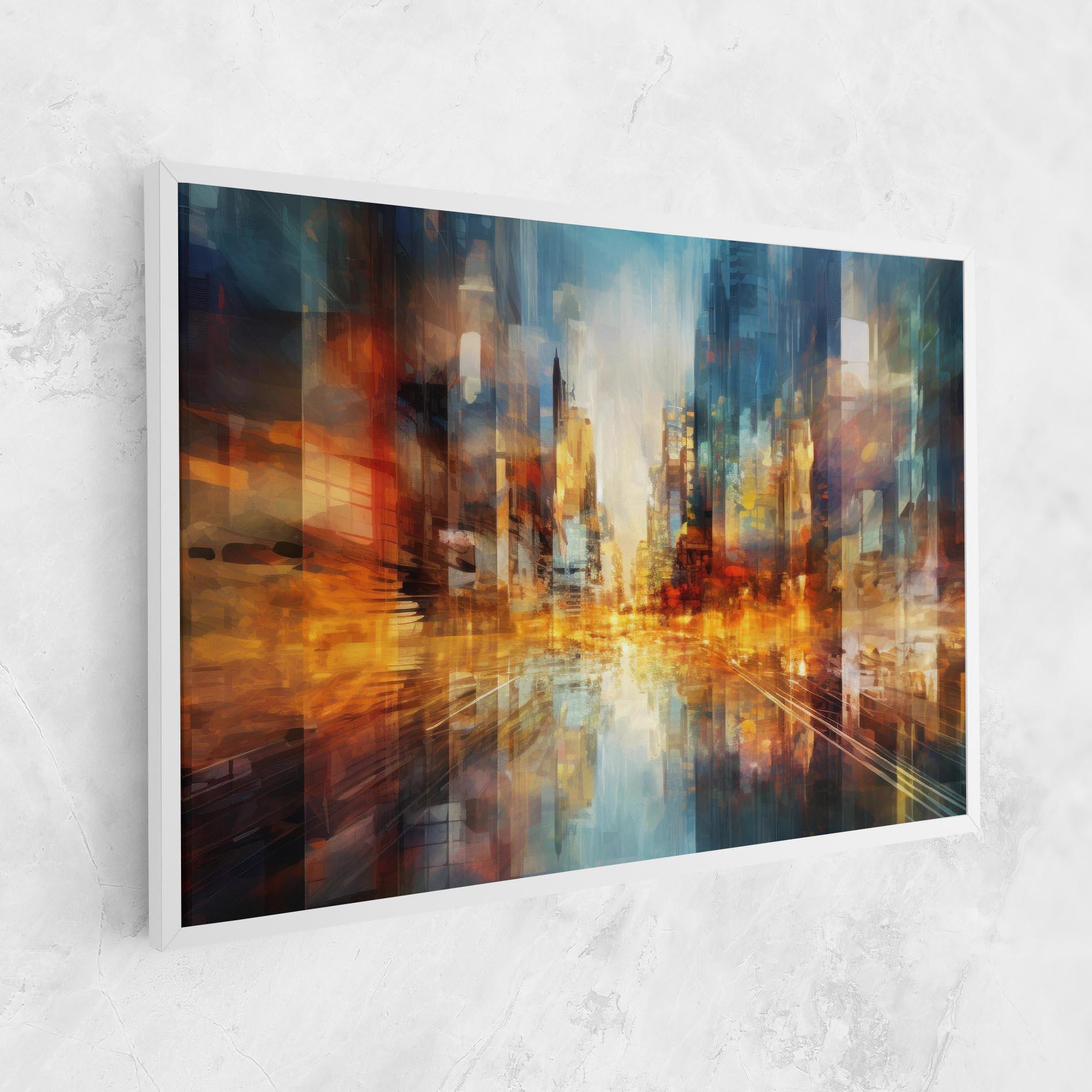 Tablou Canvas Orange Lights City mockup 1