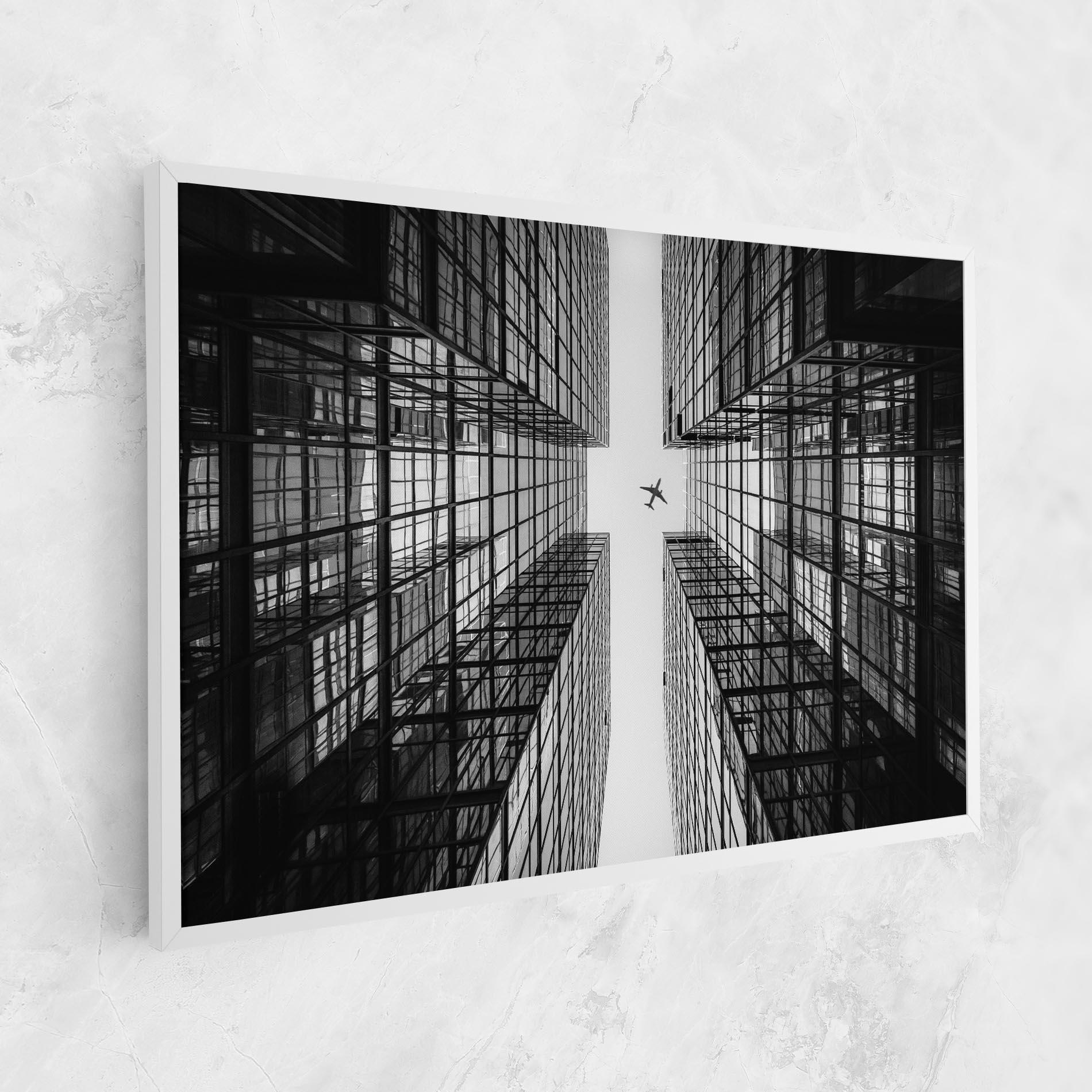 Tablou Canvas Plane Grey Building mockup 1