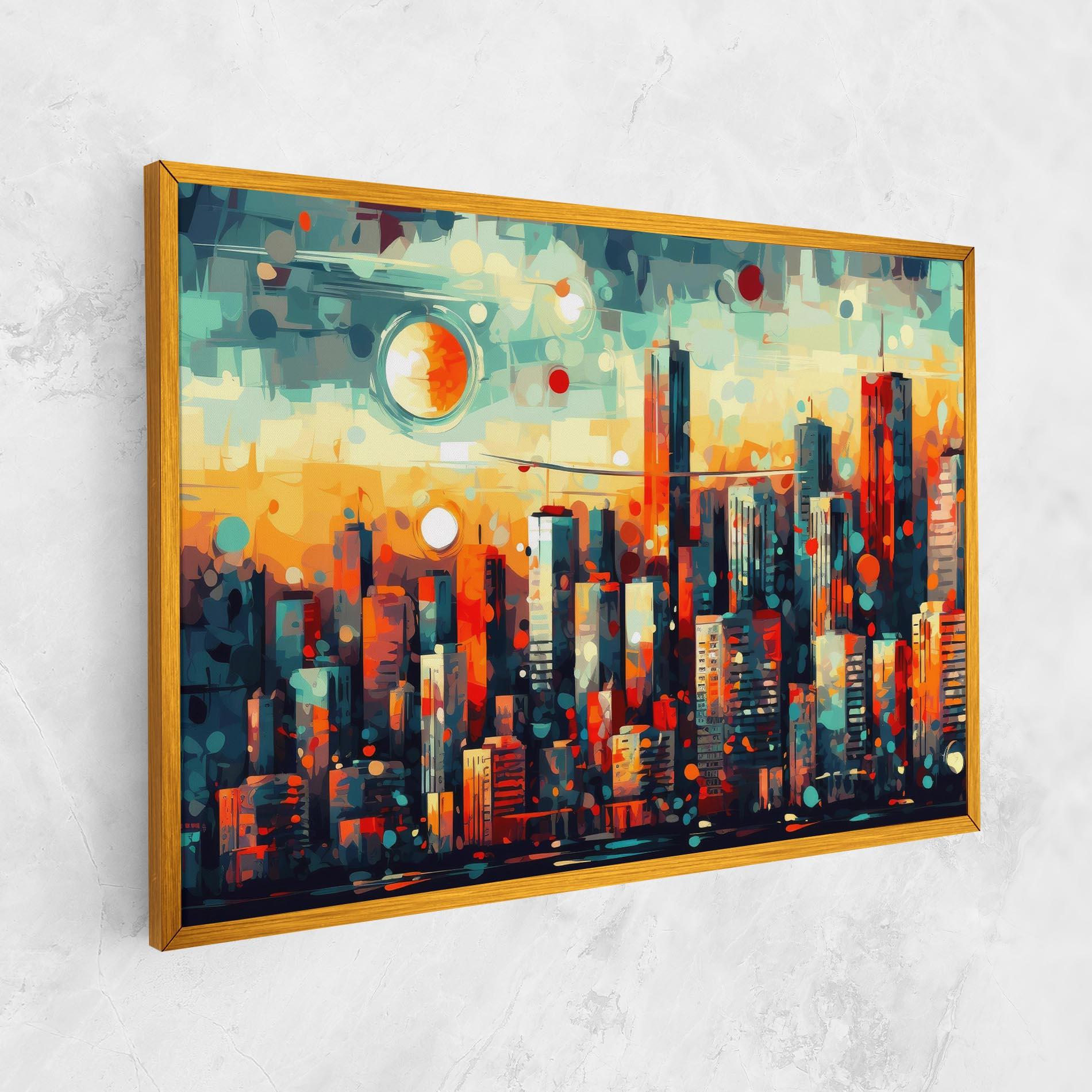 Tablou Canvas Colorful City Painting mockup 1