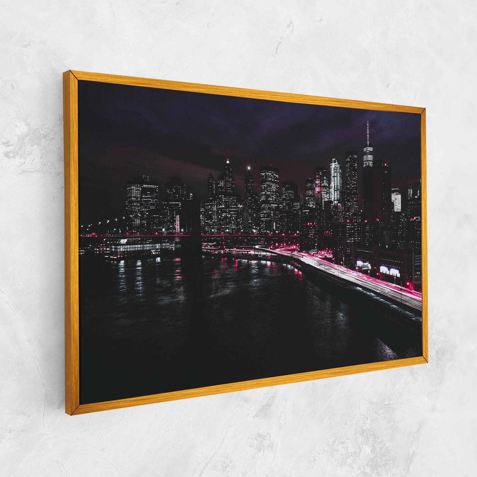 Tablou Canvas Pink Light City mockup 1