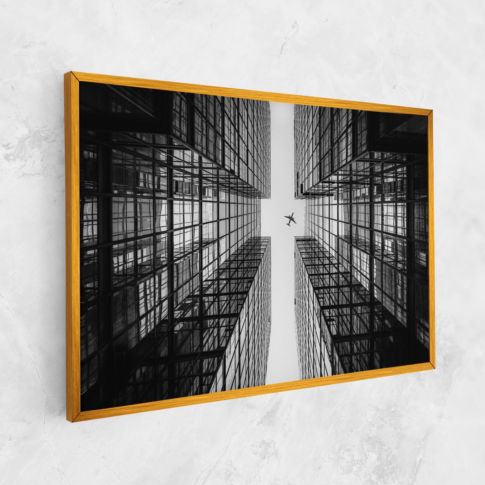 Tablou Canvas Plane Grey Building mockup 1