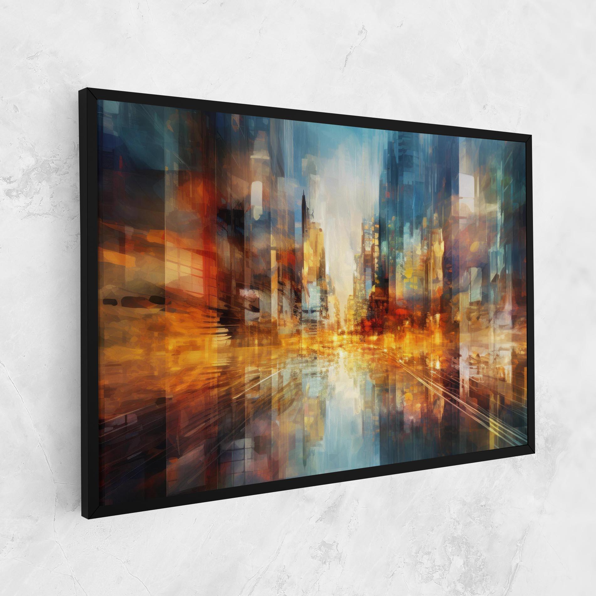 Tablou Canvas Orange Lights City mockup 1