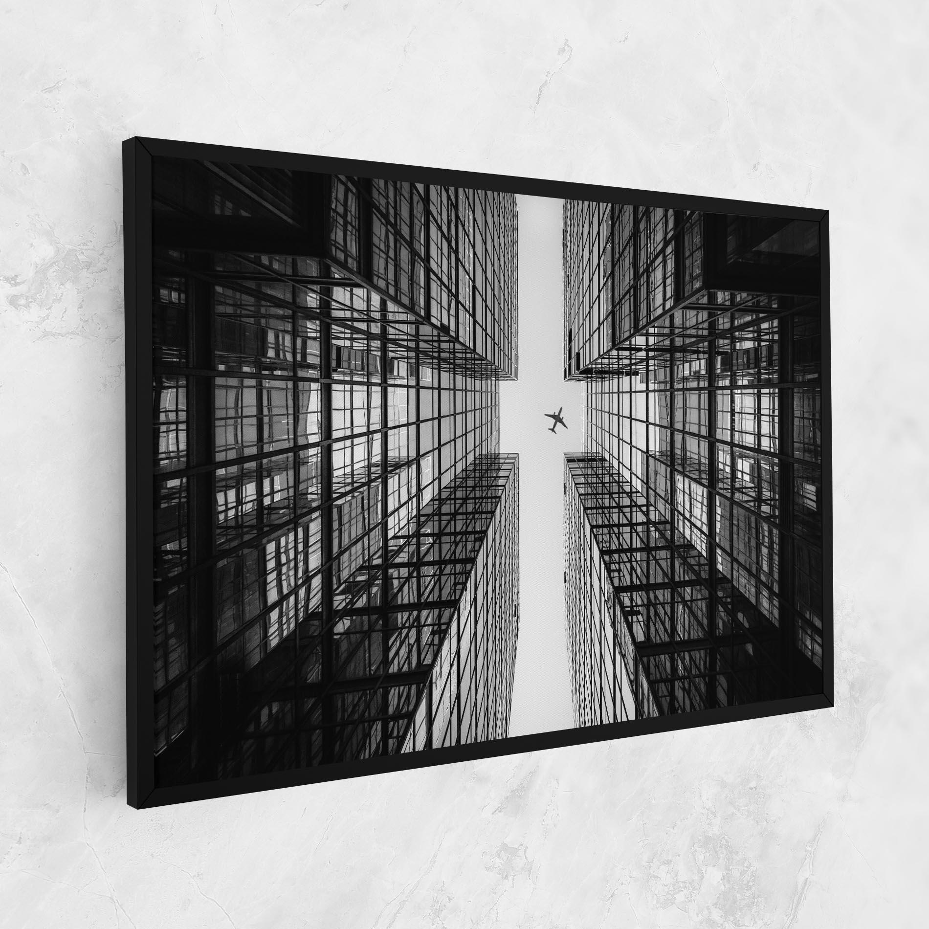 Tablou Canvas Plane Grey Building mockup 1