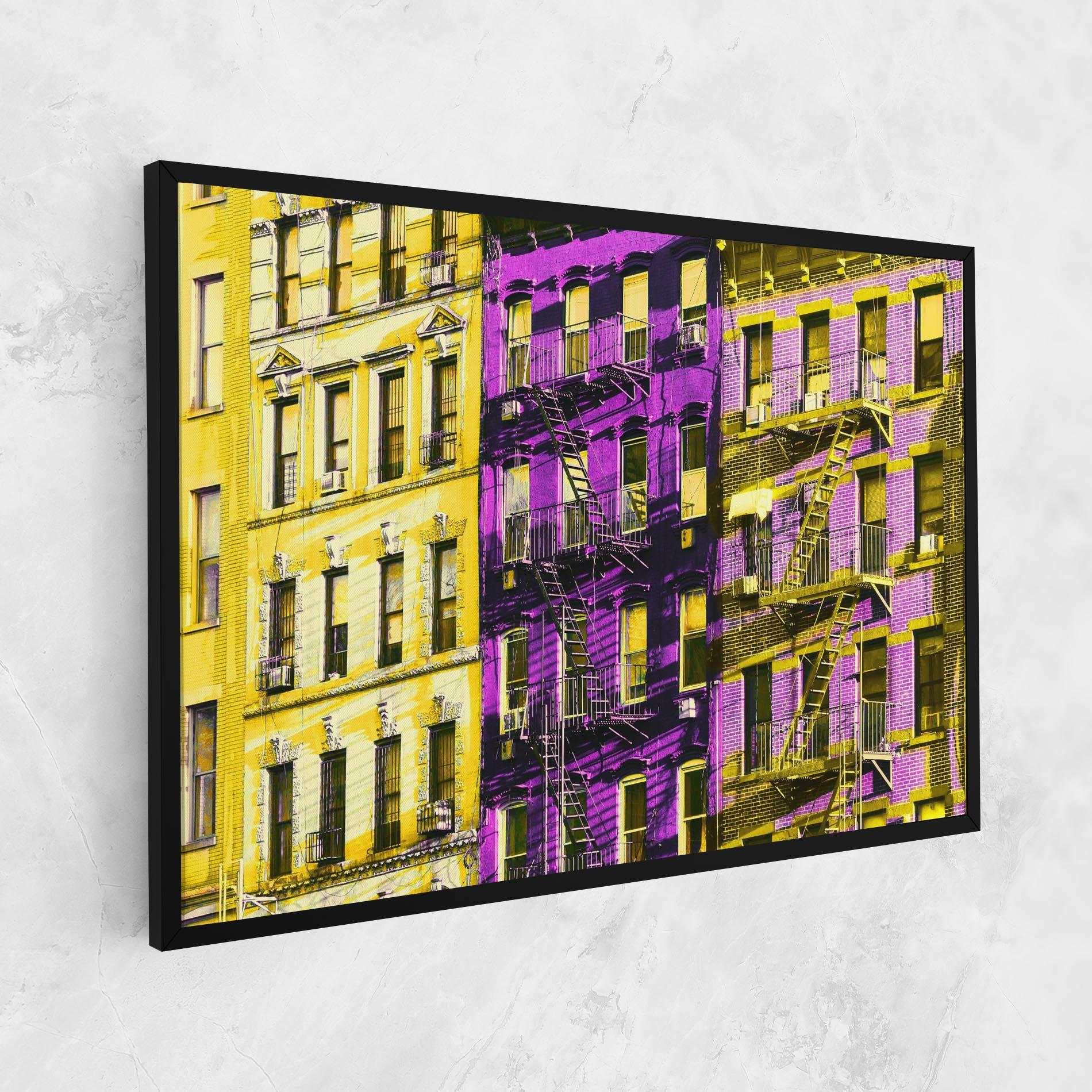 Tablou Canvas Yellow Purple Building mockup 1