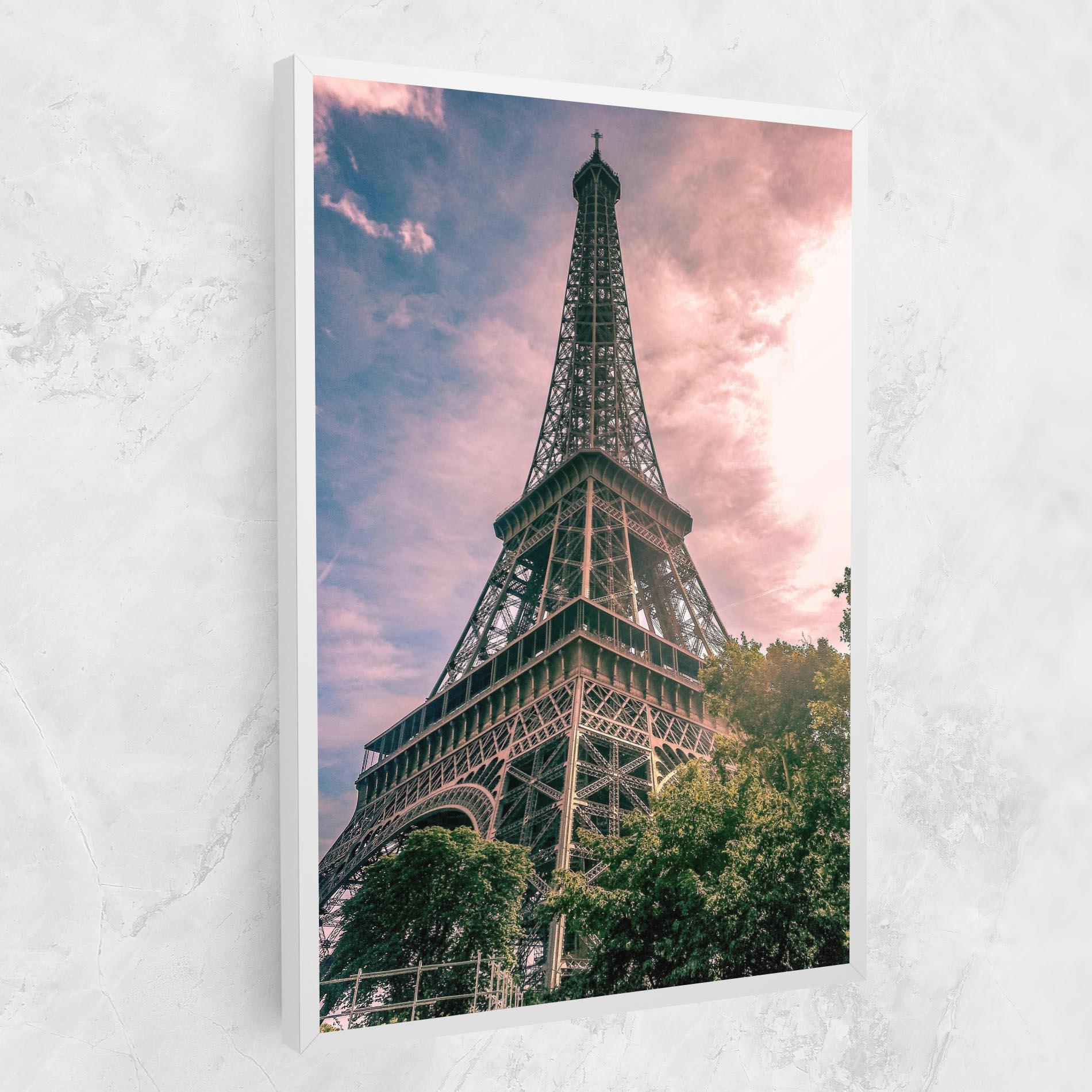 Tablou Canvas Eiffel Under Pink Sky mockup 1
