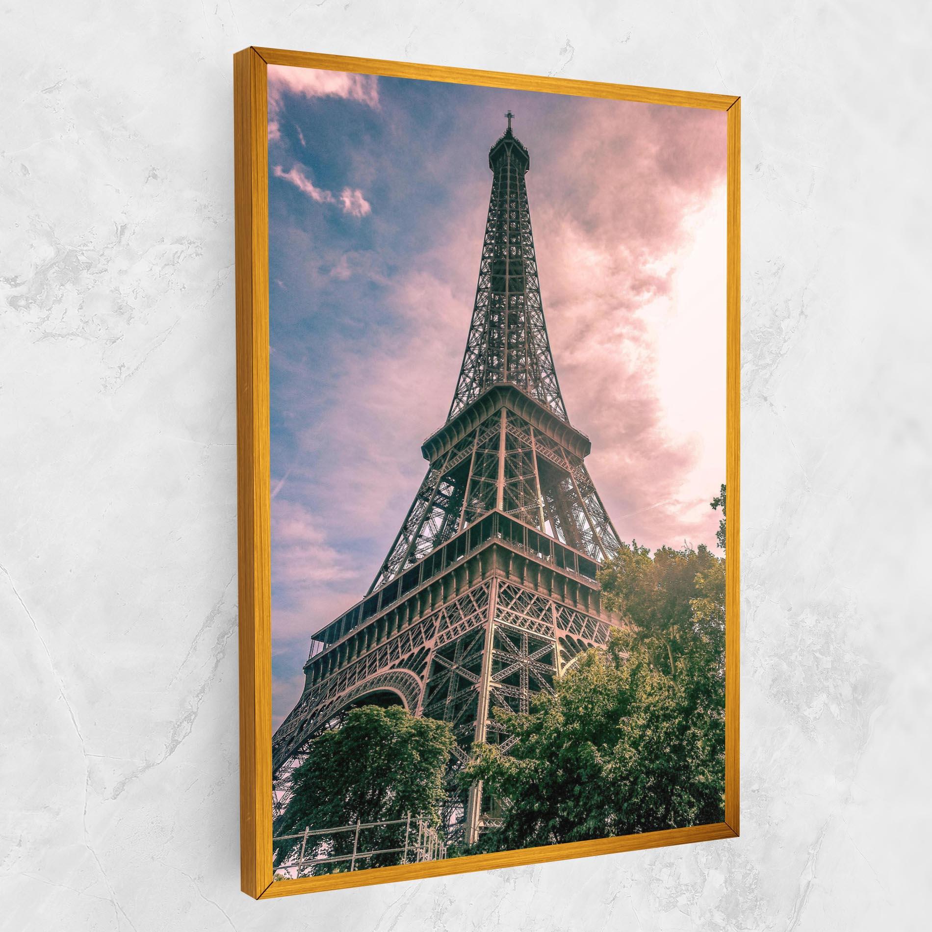 Tablou Canvas Eiffel Under Pink Sky mockup 1
