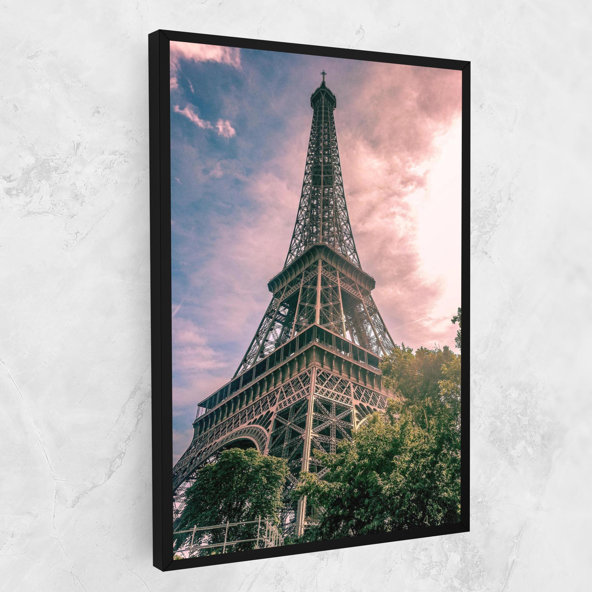 Tablou Canvas Eiffel Under Pink Sky mockup 1