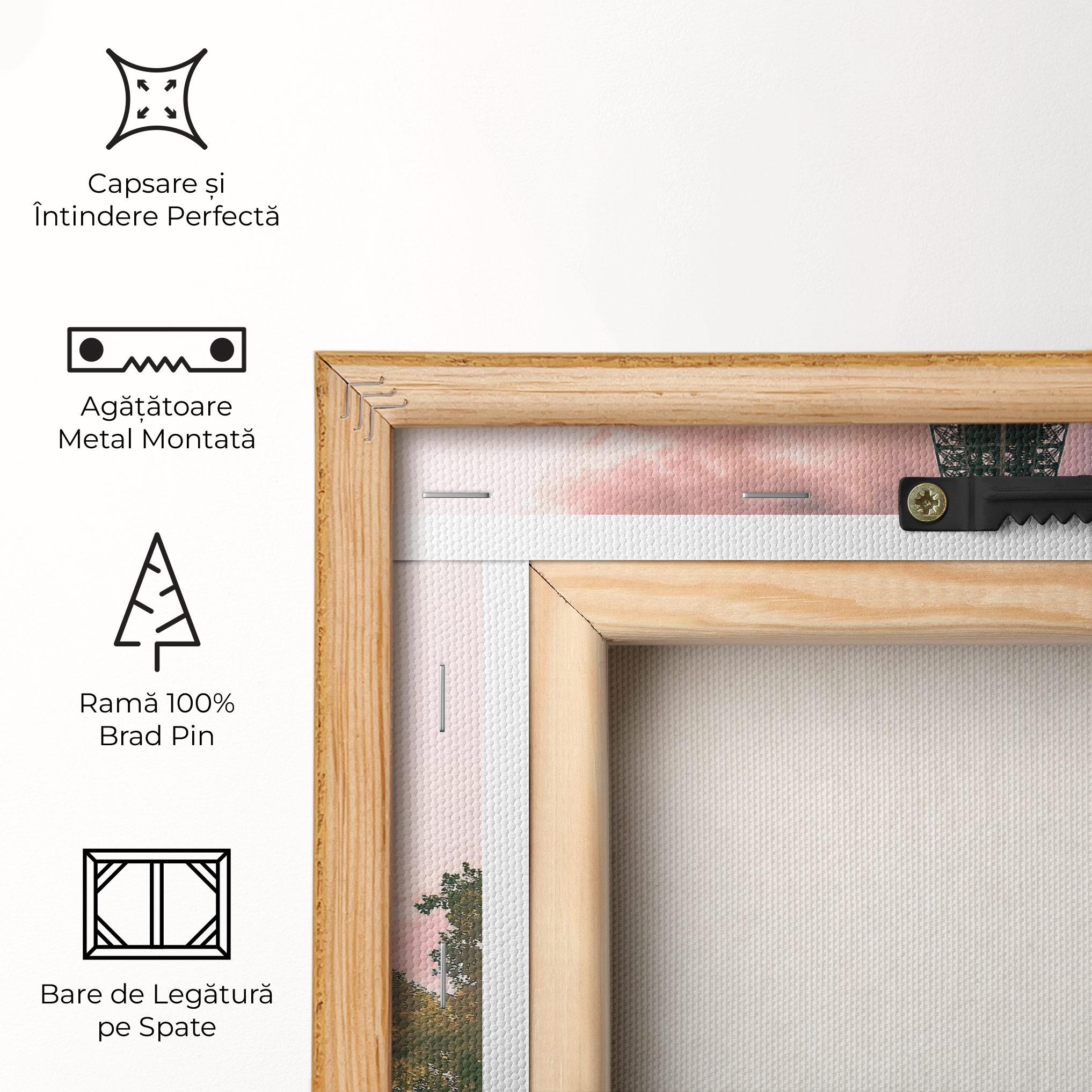 Tablou Canvas Eiffel Under Pink Sky mockup 5