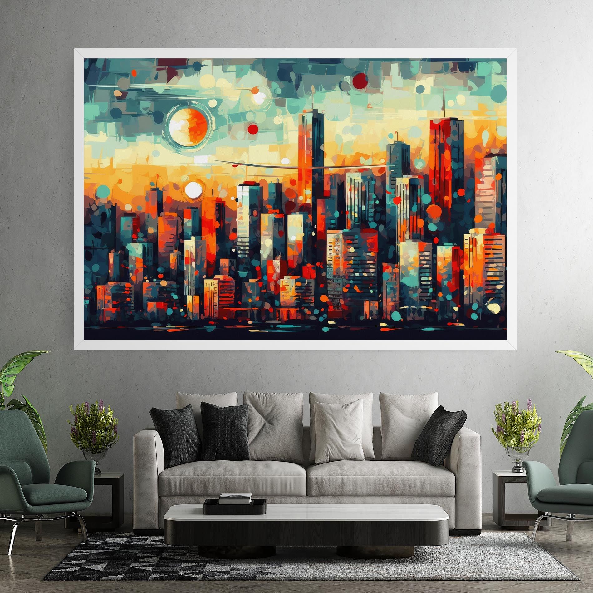 Colorful City Painting mockup 7