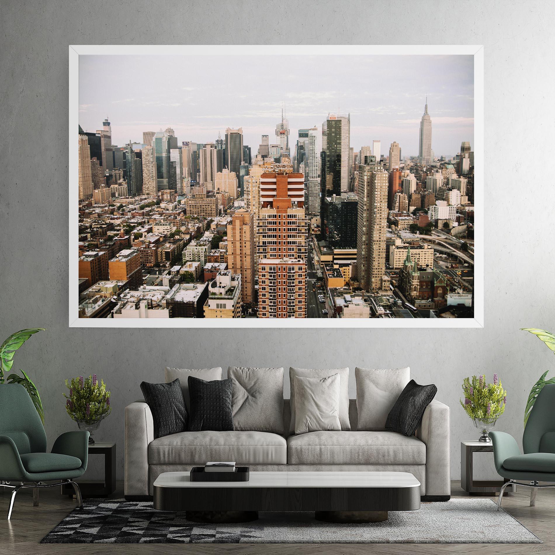 Tablou Canvas Cream Orange Building mockup 7