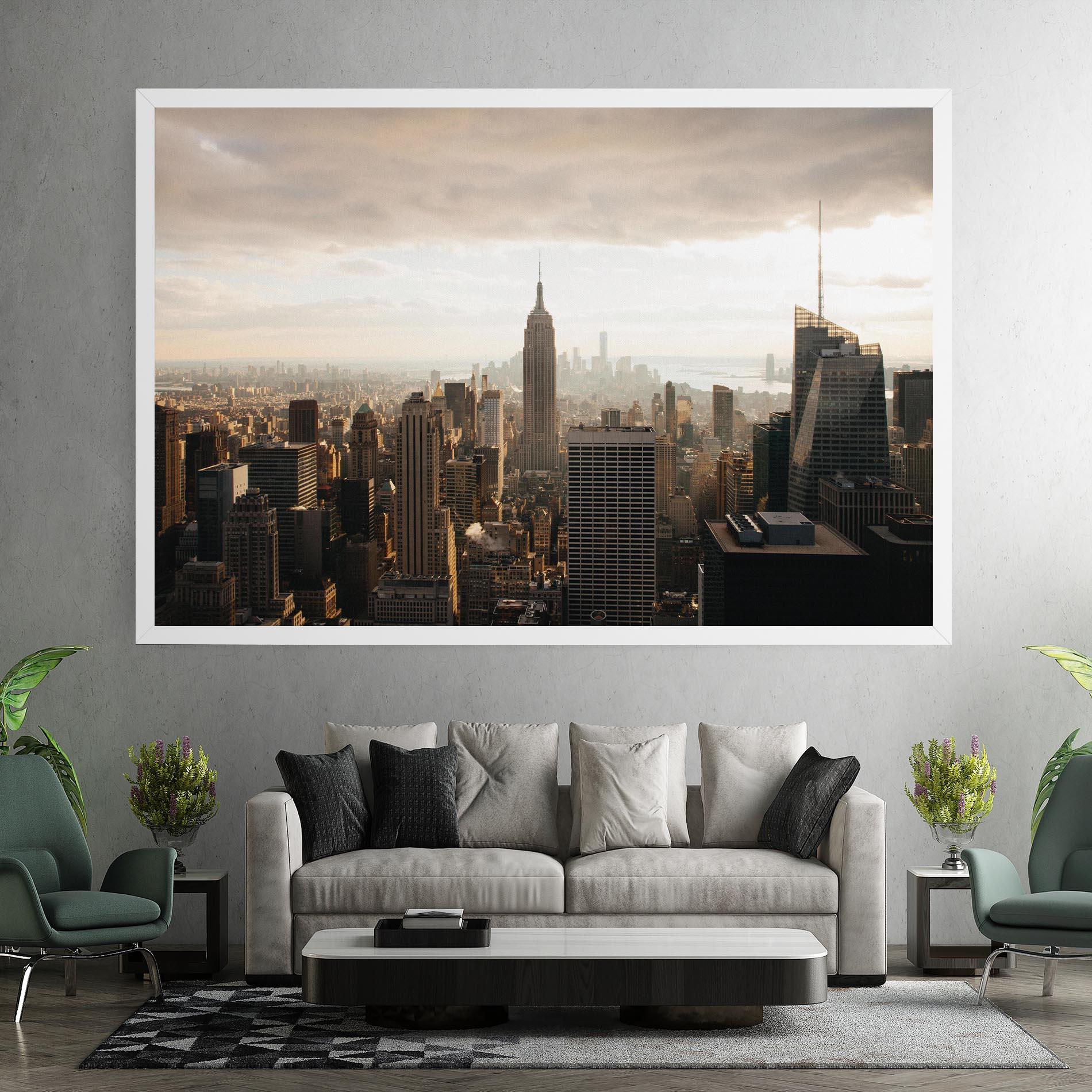 Tablou Canvas Grey Cloud Buildings mockup 7