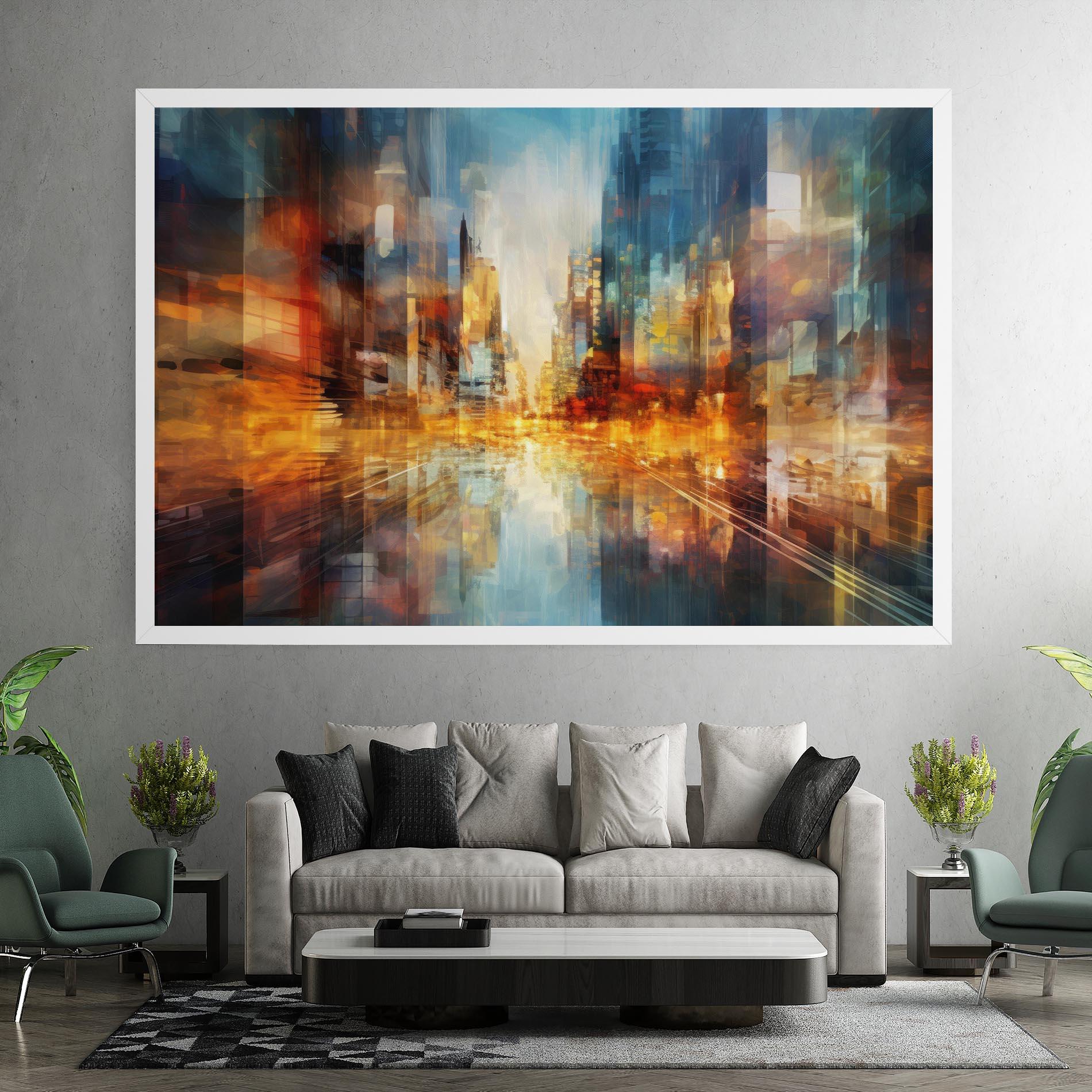 Tablou Canvas Orange Lights City mockup 7