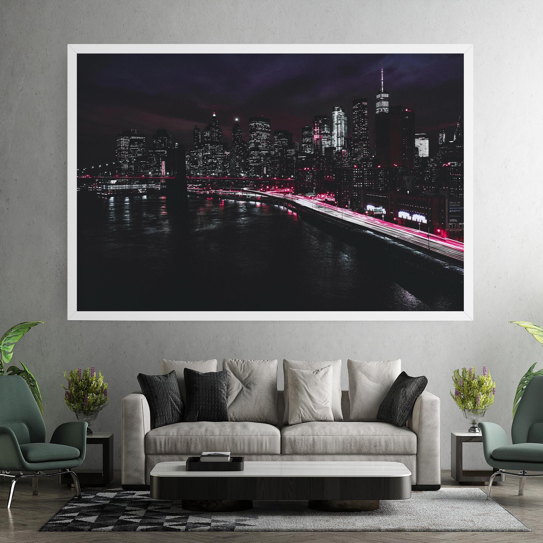 Tablou Canvas Pink Light City mockup 7