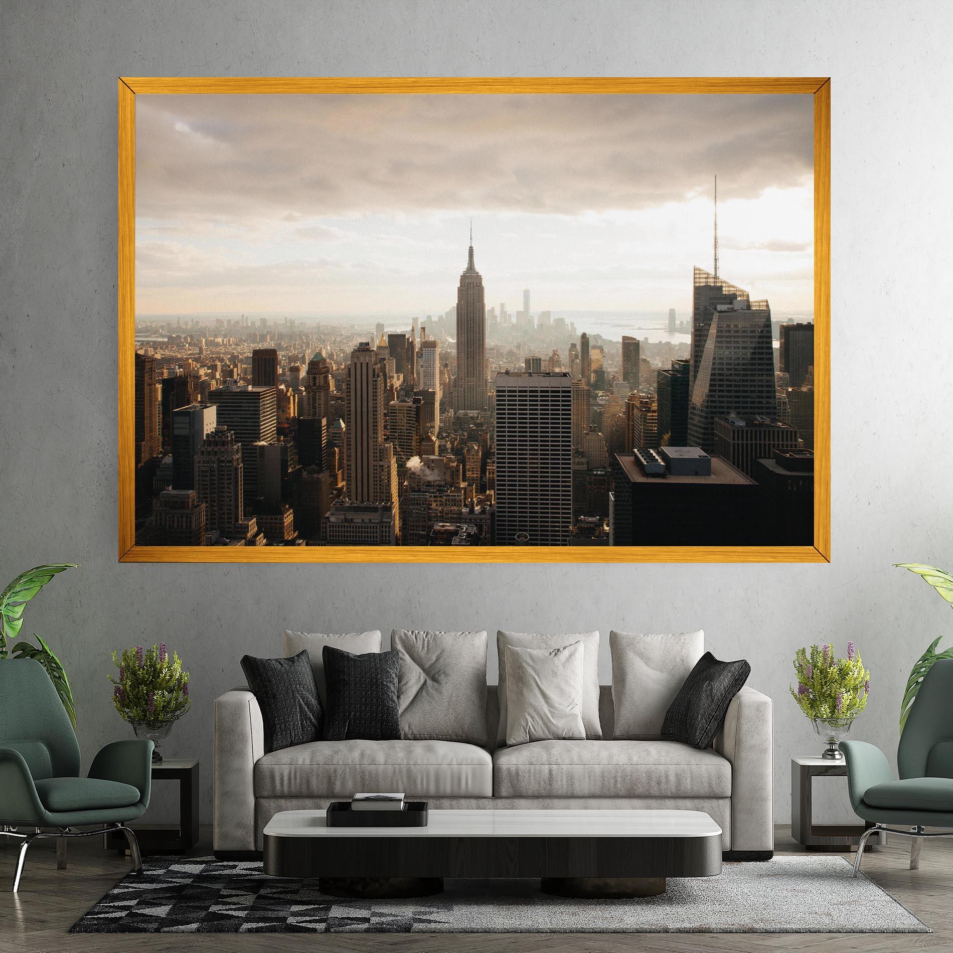 Tablou Canvas Grey Cloud Buildings mockup 7