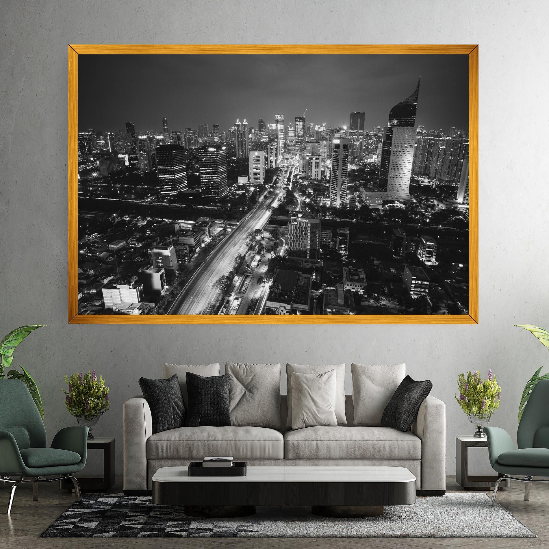 Tablou Canvas Grey Lights City mockup 7