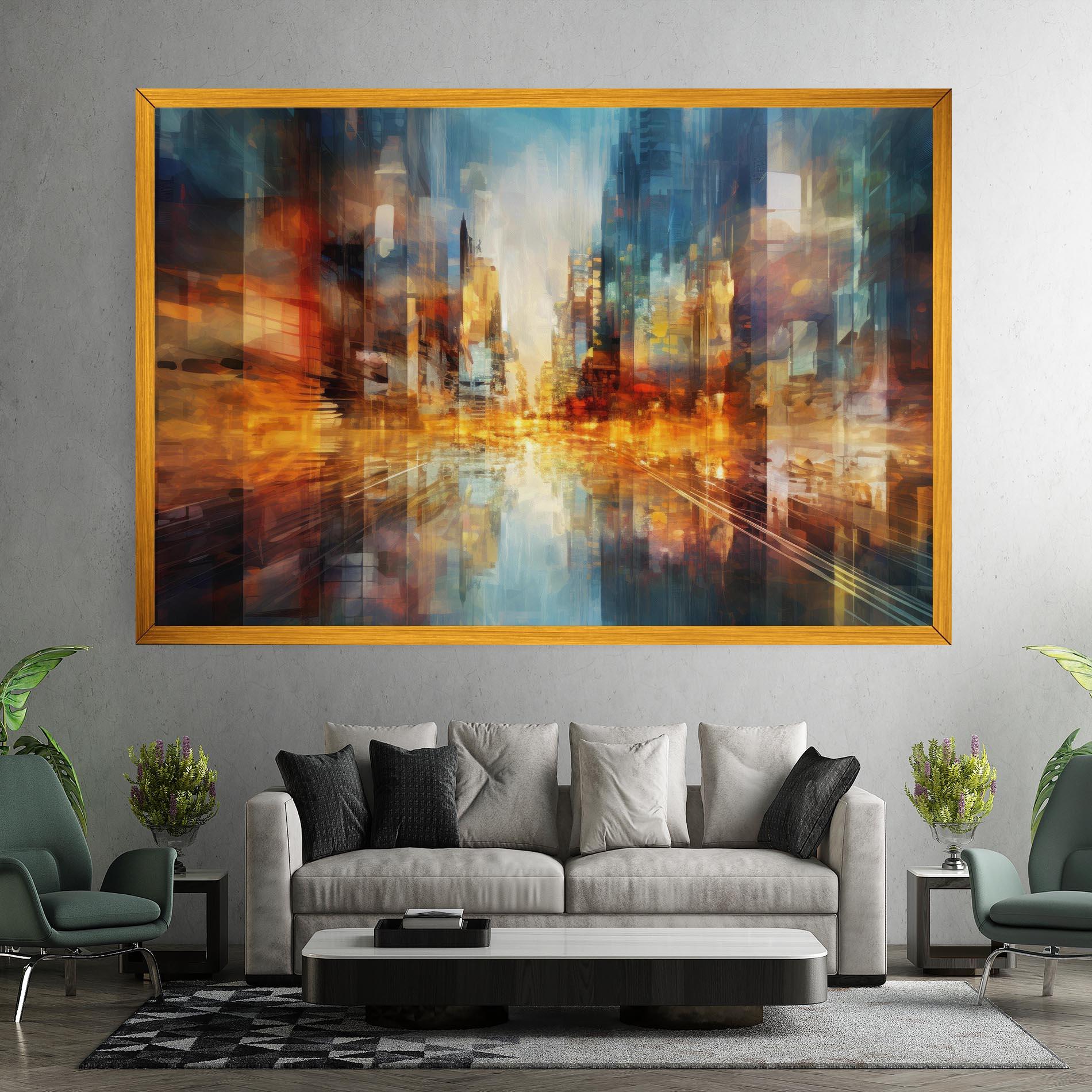 Tablou Canvas Orange Lights City mockup 7