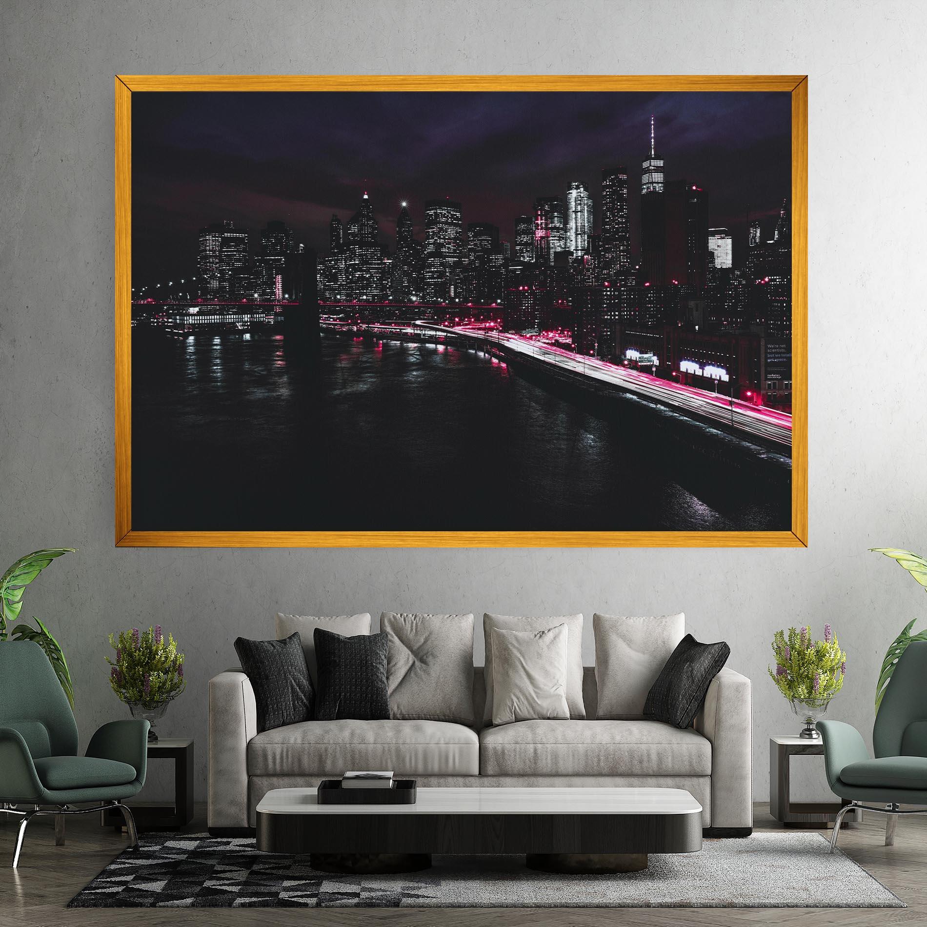 Tablou Canvas Pink Light City mockup 7