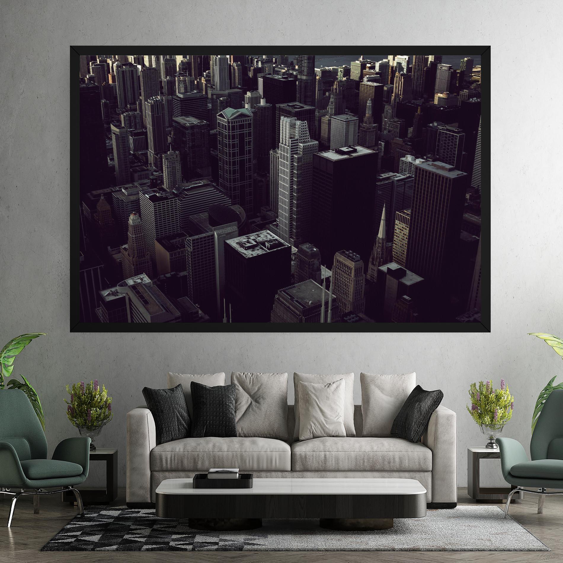 Tablou Canvas Black Cream Building mockup 7