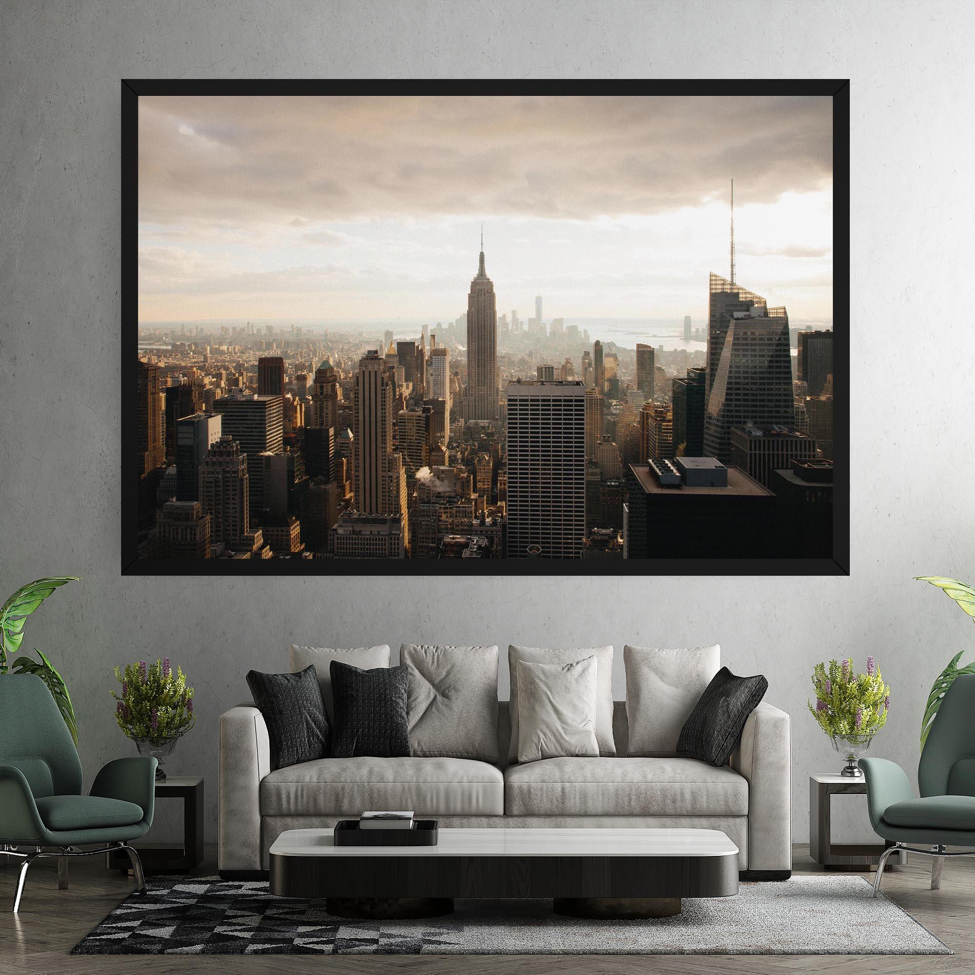 Tablou Canvas Grey Cloud Buildings mockup 7