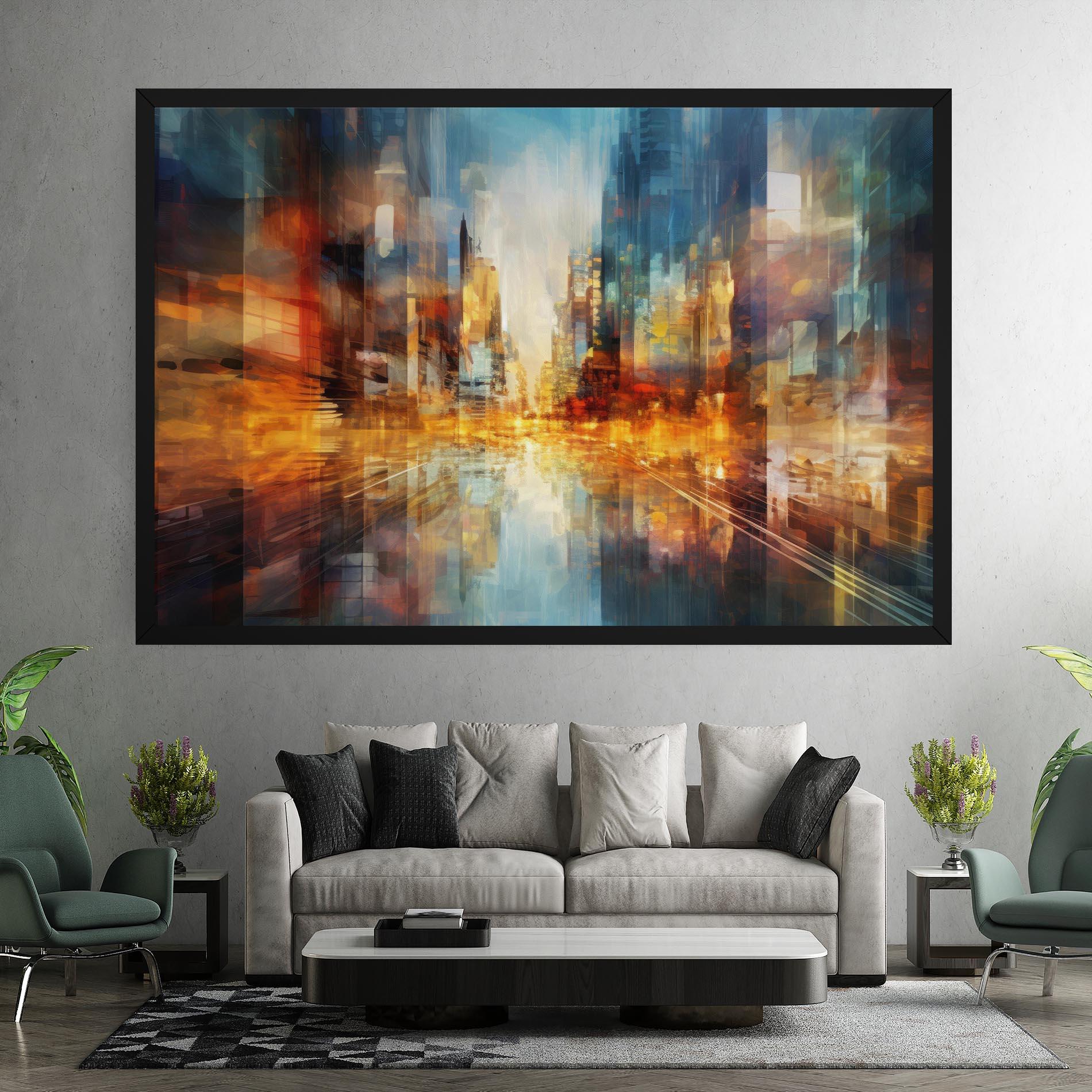 Tablou Canvas Orange Lights City mockup 7