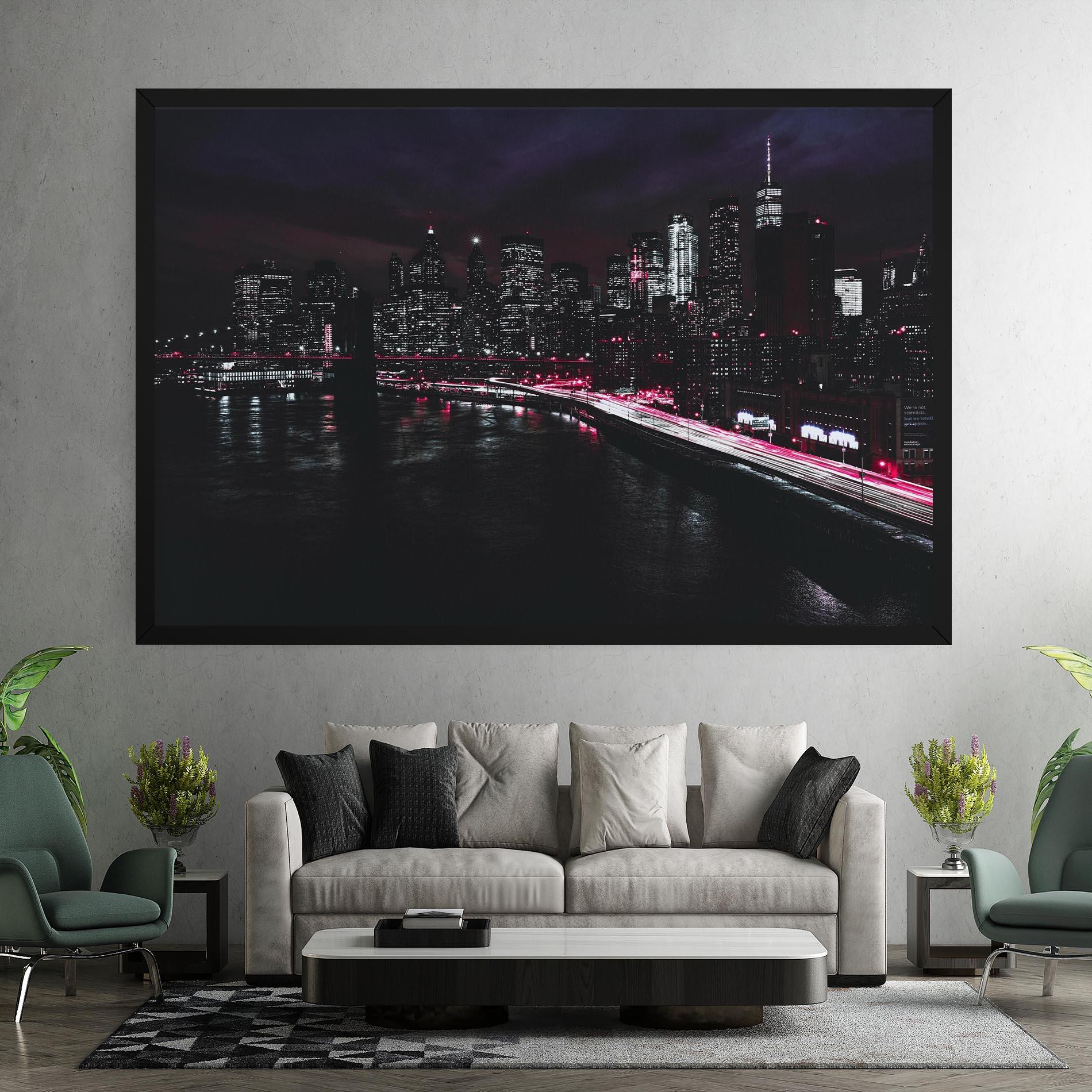 Tablou Canvas Pink Light City mockup 7