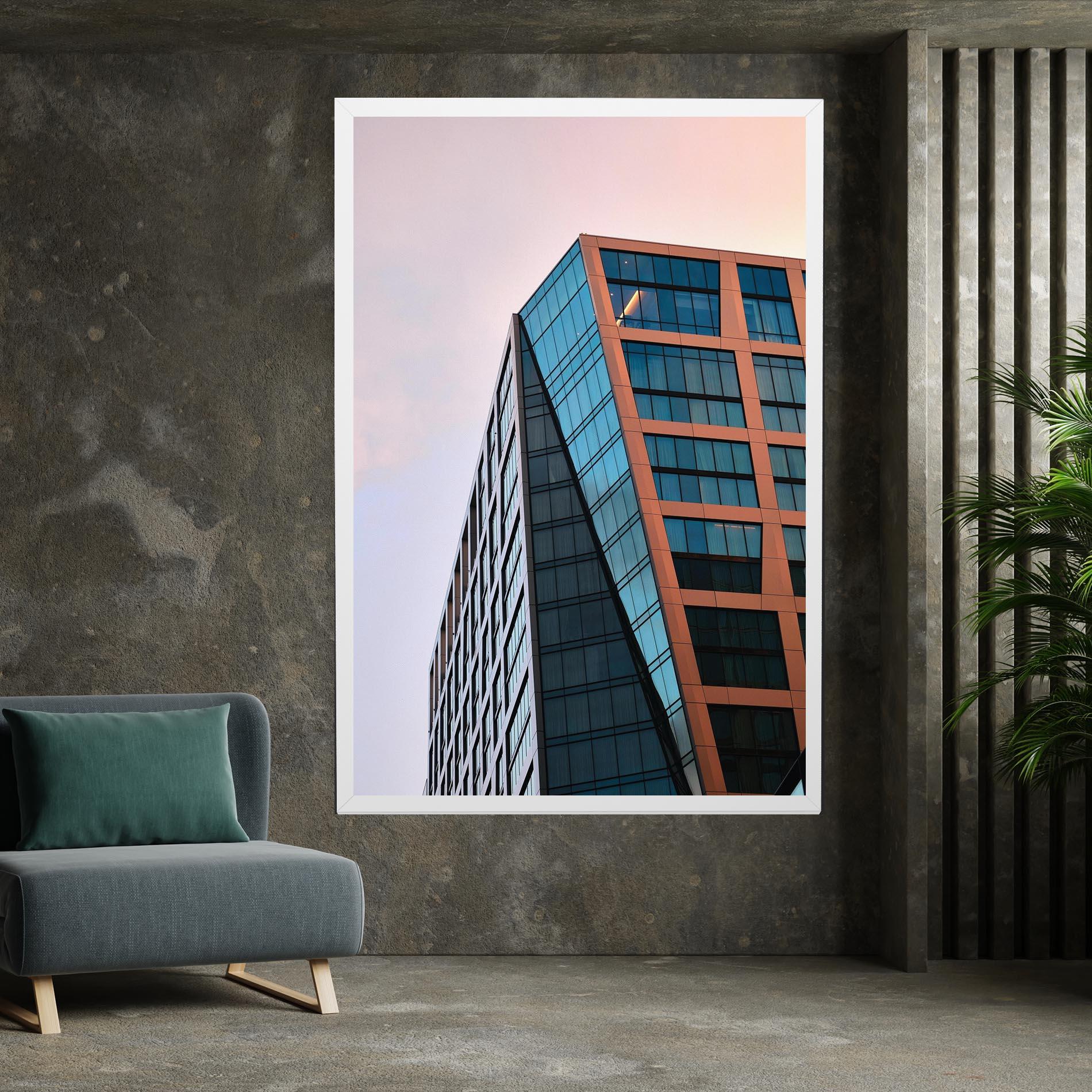 Tablou Canvas Blue Glass Building mockup 7