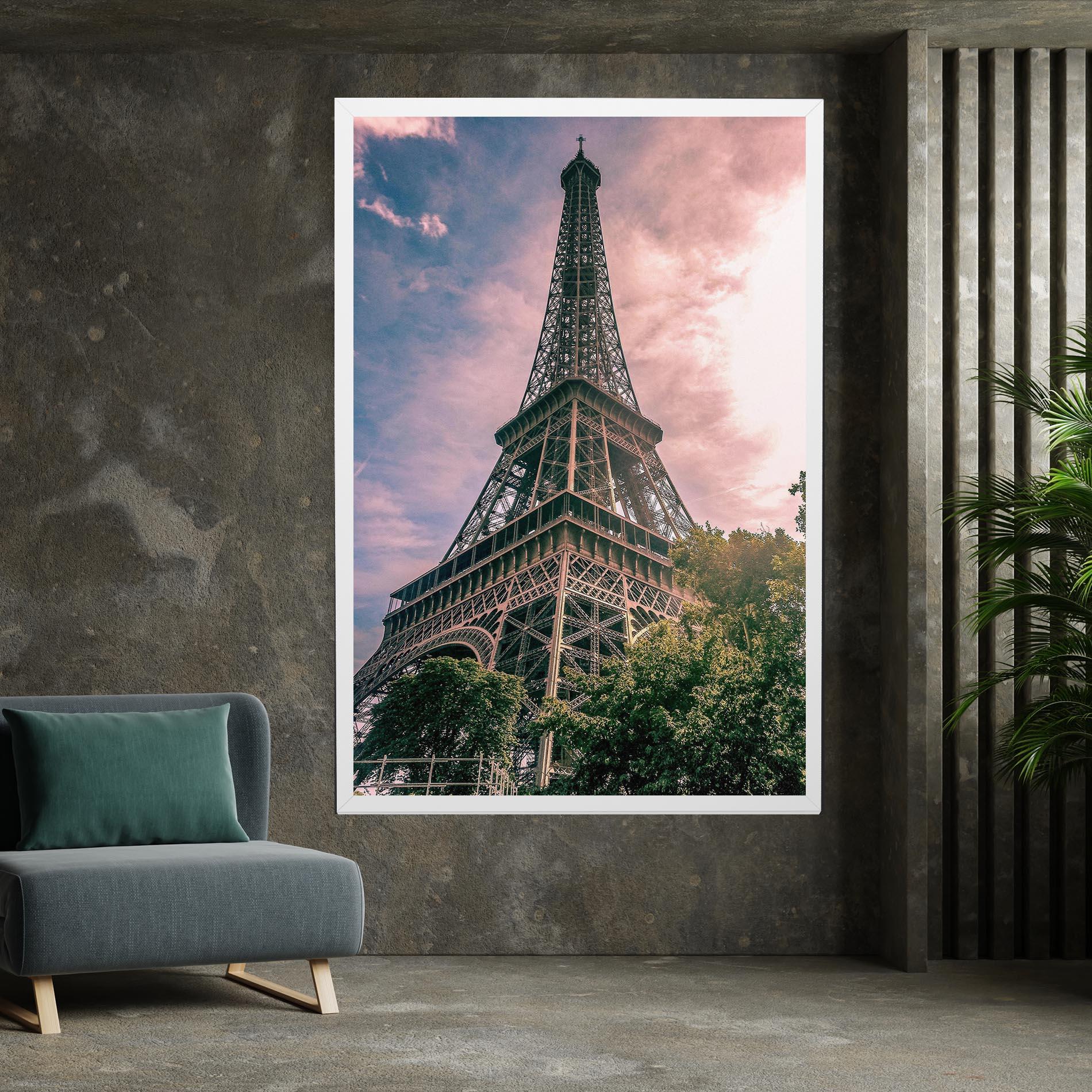 Tablou Canvas Eiffel Under Pink Sky mockup 7