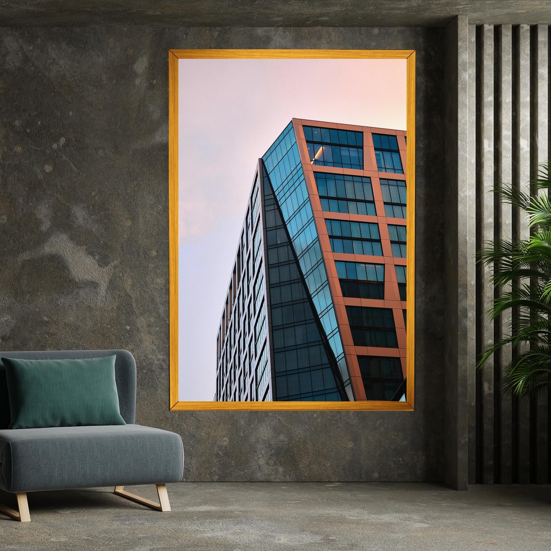 Tablou Canvas Blue Glass Building mockup 7