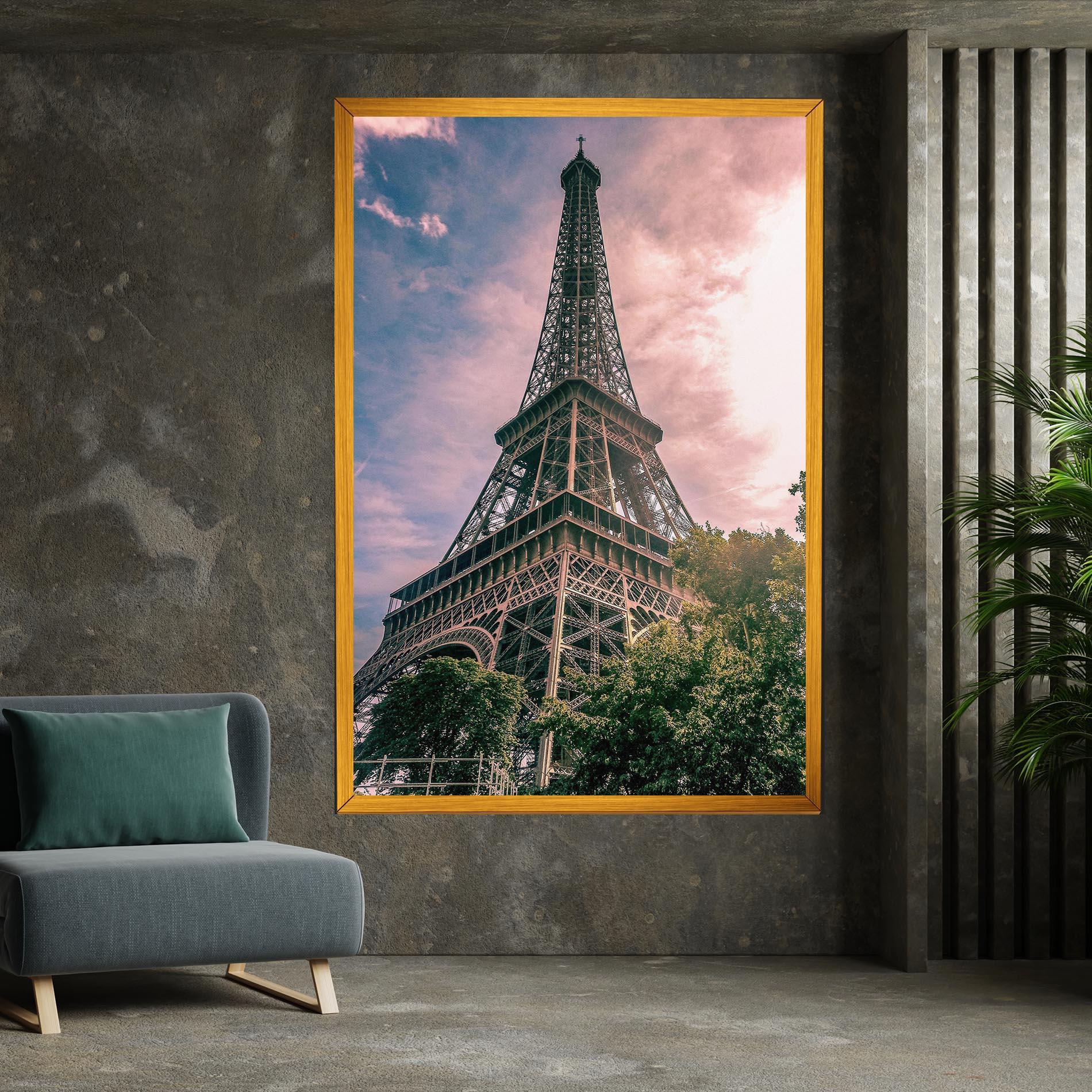 Tablou Canvas Eiffel Under Pink Sky mockup 7