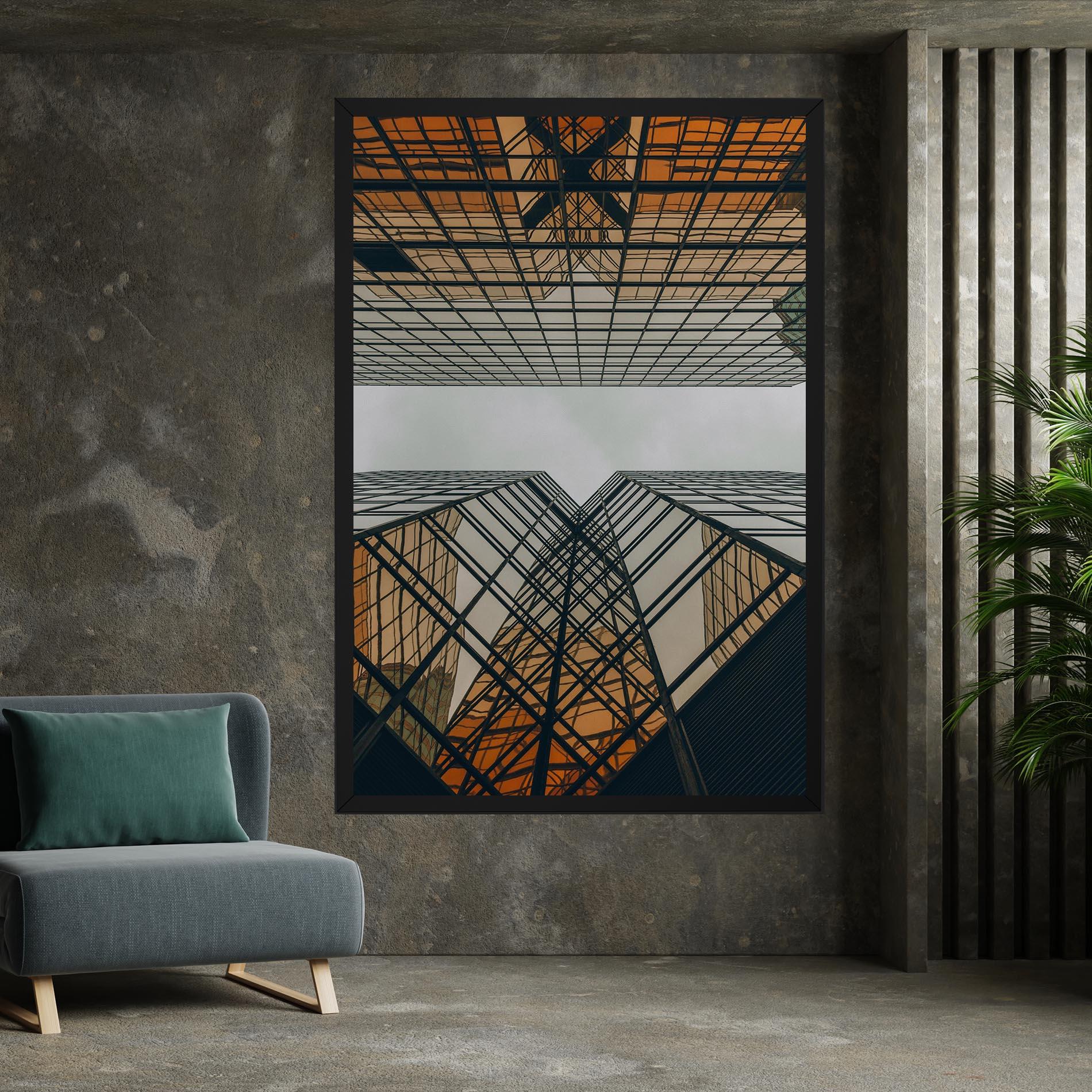 Tablou Canvas Orange Glass Building mockup 7